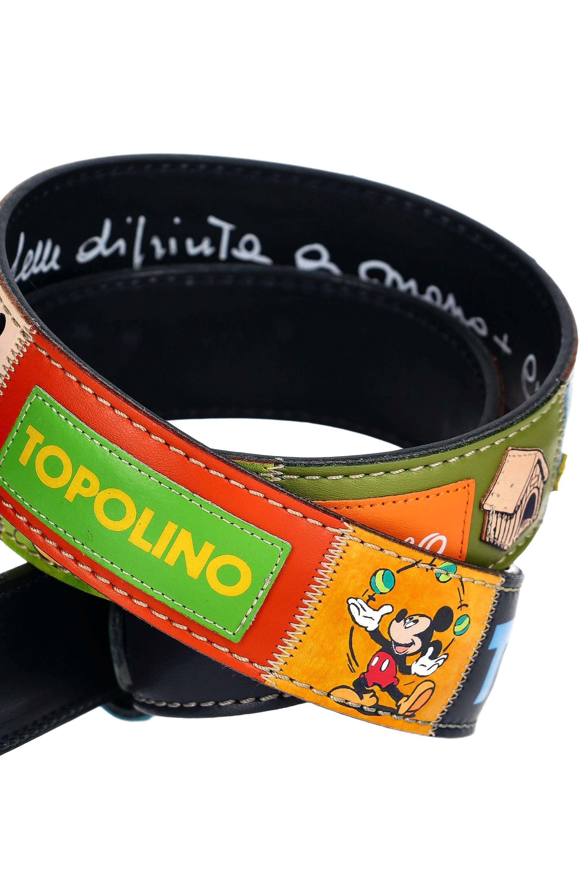 Artigianato Italiano Cintura artigianale in pelle dipinta a mano "Topolino 2" TOPOLINO 2 MLTCLR
