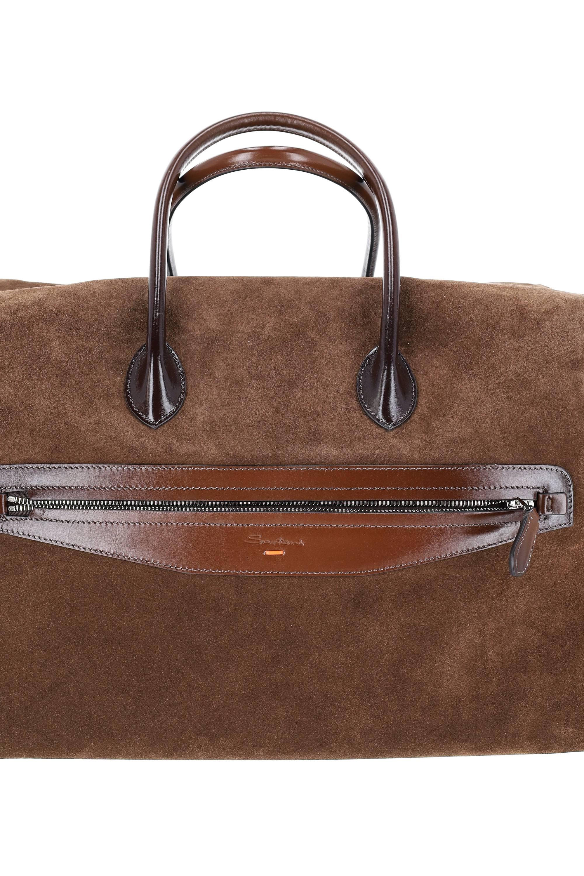 Santoni Borsa da viaggio in pelle scamosciata UIBBA2905BS S23