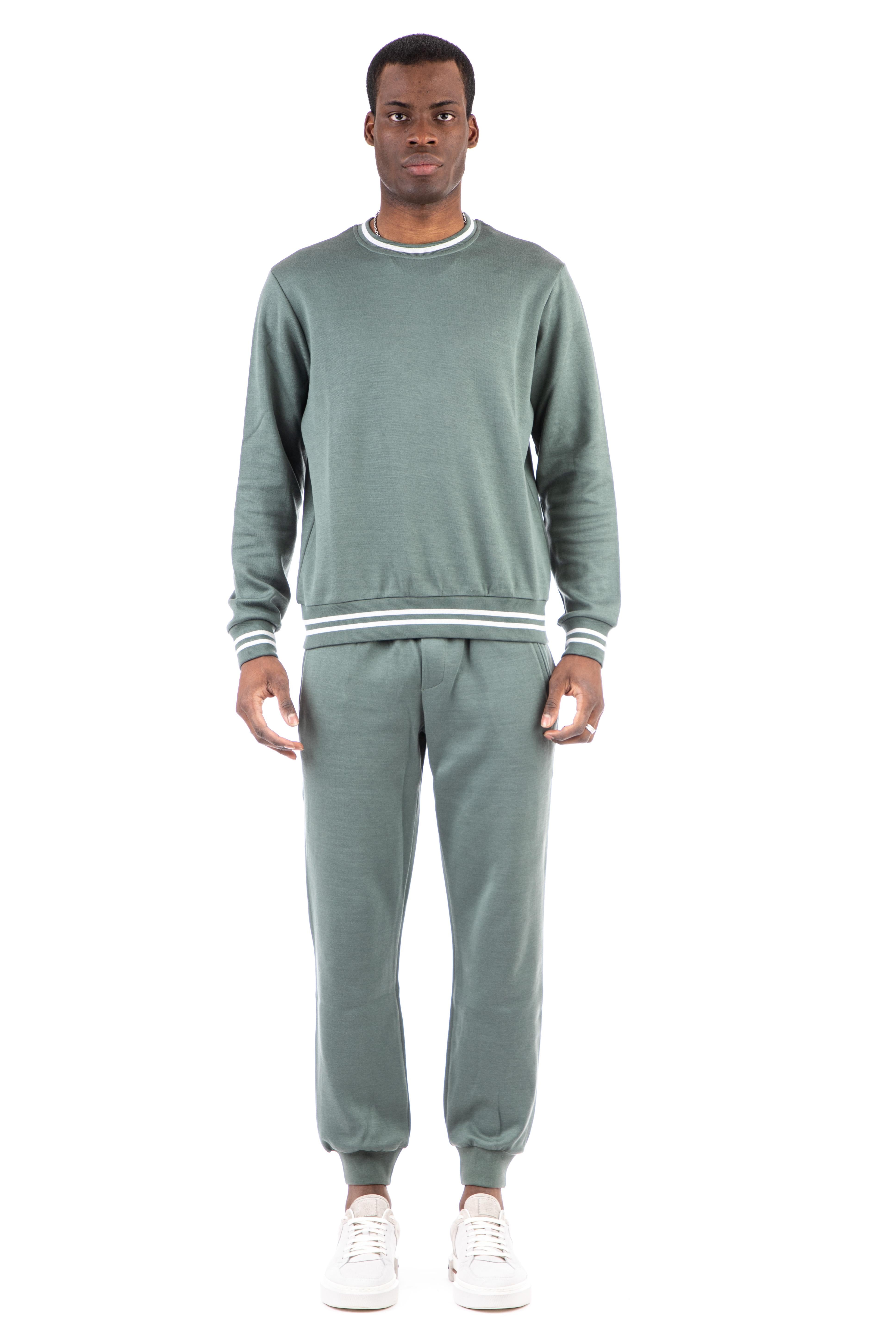 Felpa girocollo in cotone con profili E75FELE15 TES0E204 07-13 Eleventy