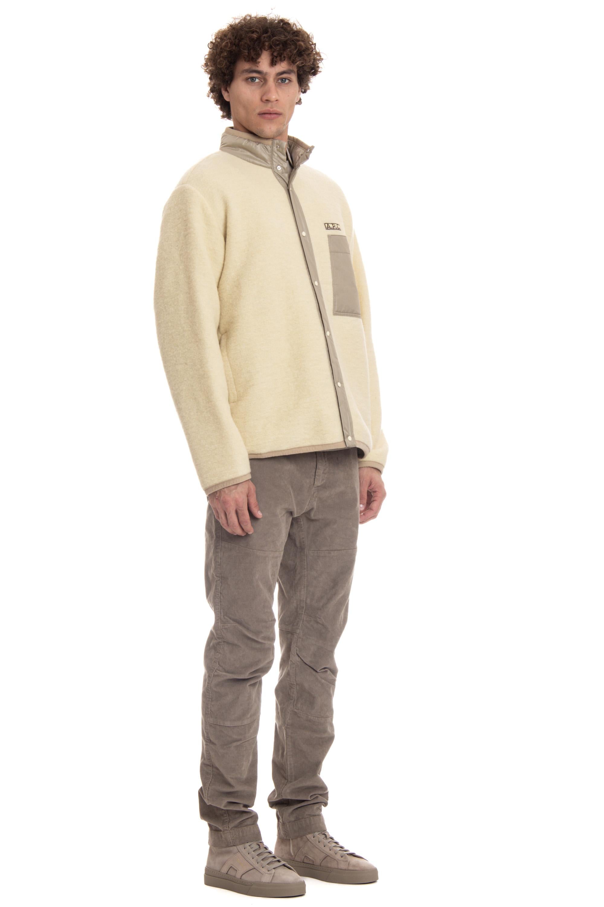 A.P.C. Blouson in pile di lana vergine mod. Ewan WVBCA-M02855 DAB LIGHT YELLOW