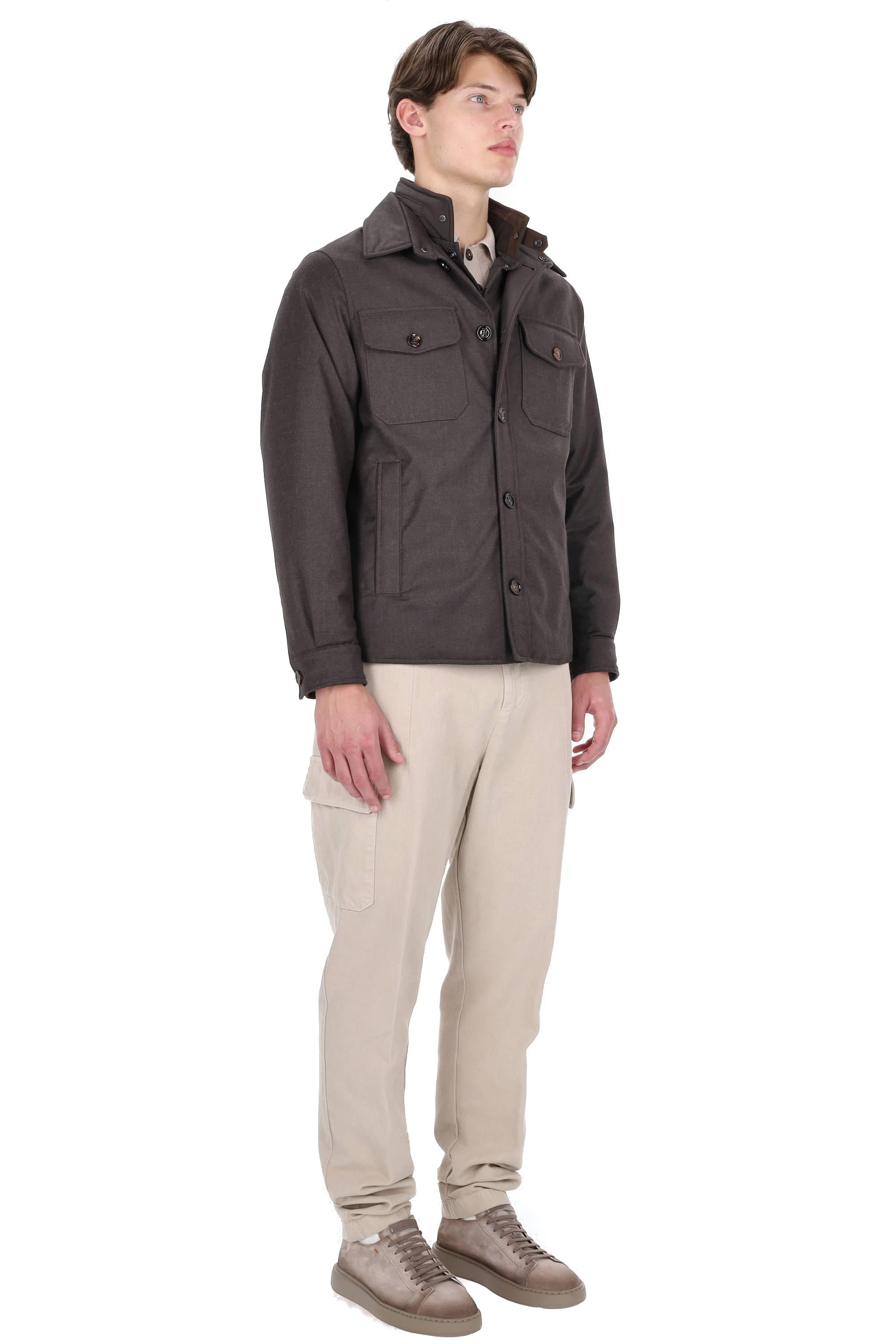 Moorer Giubbotto-camicia in lana anti acqua imbottito piuma mod. Duino-LL DUINO-LL U0213