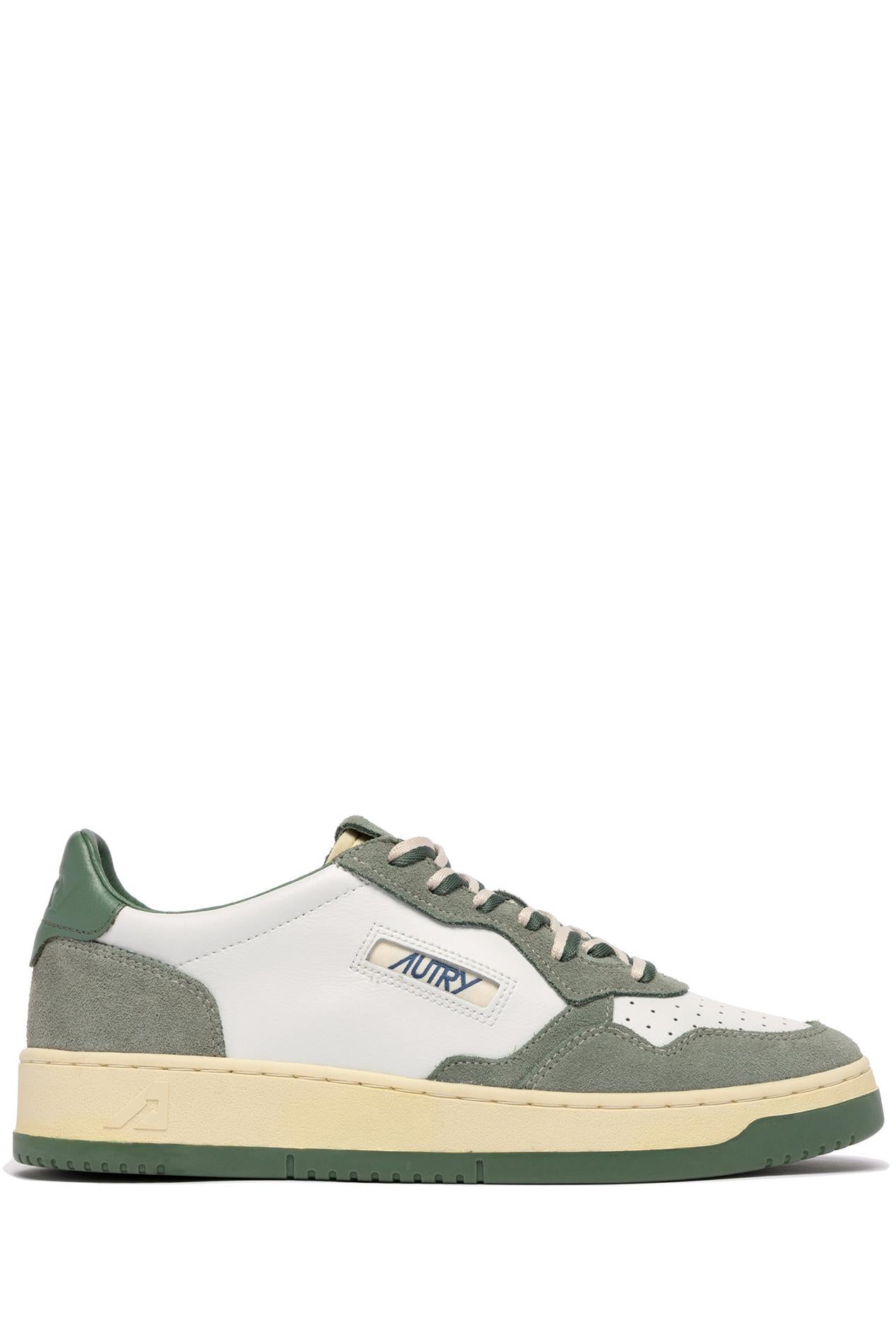 Autry Sneaker Medalist in pelle e camoscio lacci bicolor AULM BW02 WHT/MILIT