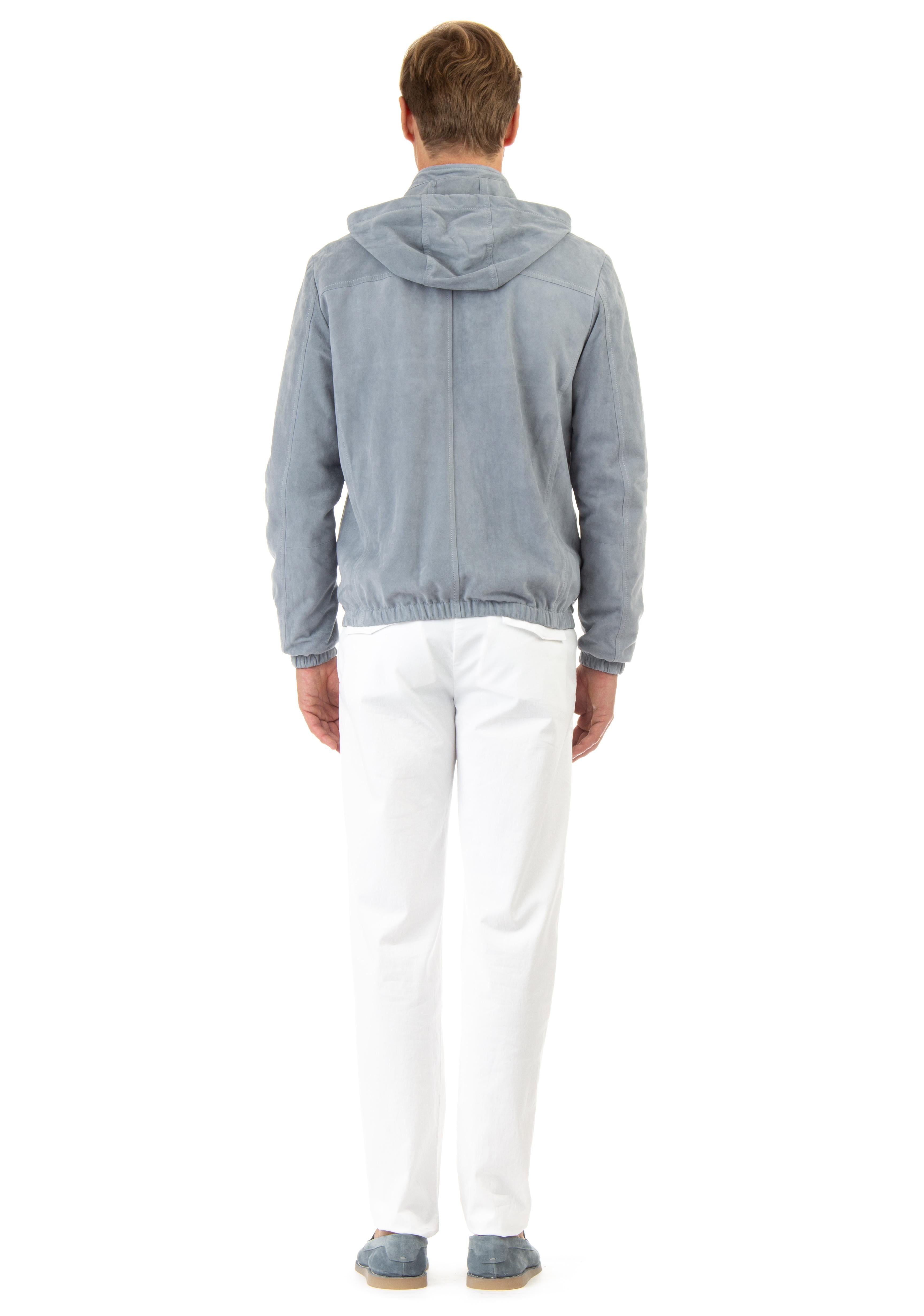 Giubbino bomber in camoscio con cappuccio staccabile G75GBTG13 PEL0G014 08 Eleventy