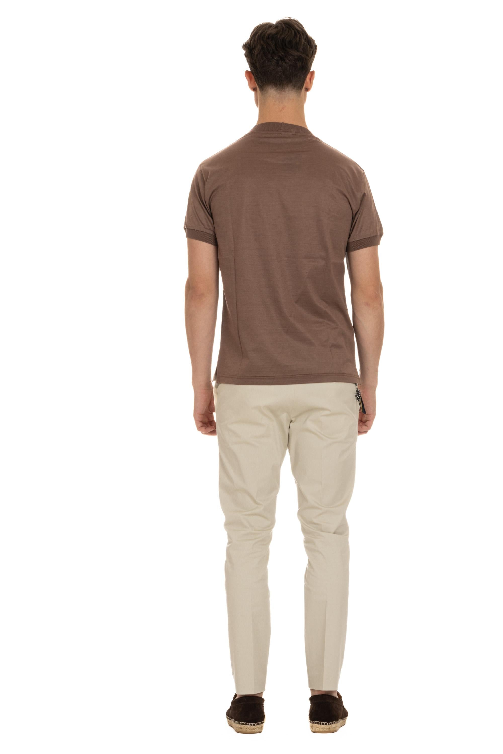T-shirt in cotone mercerizzato<BR/> KEYS PWE24-04/4 COGNAC Tagliatore