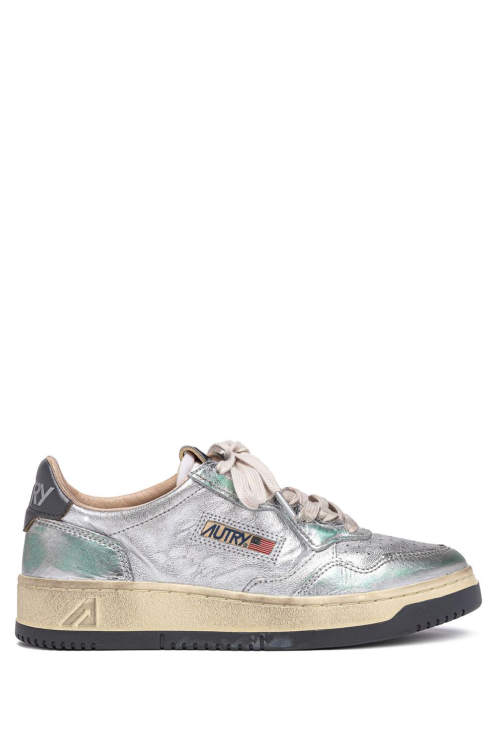 Autry Sneaker donna SuperVintage in pelle AVLW MH01 GRNPLAT/SILV