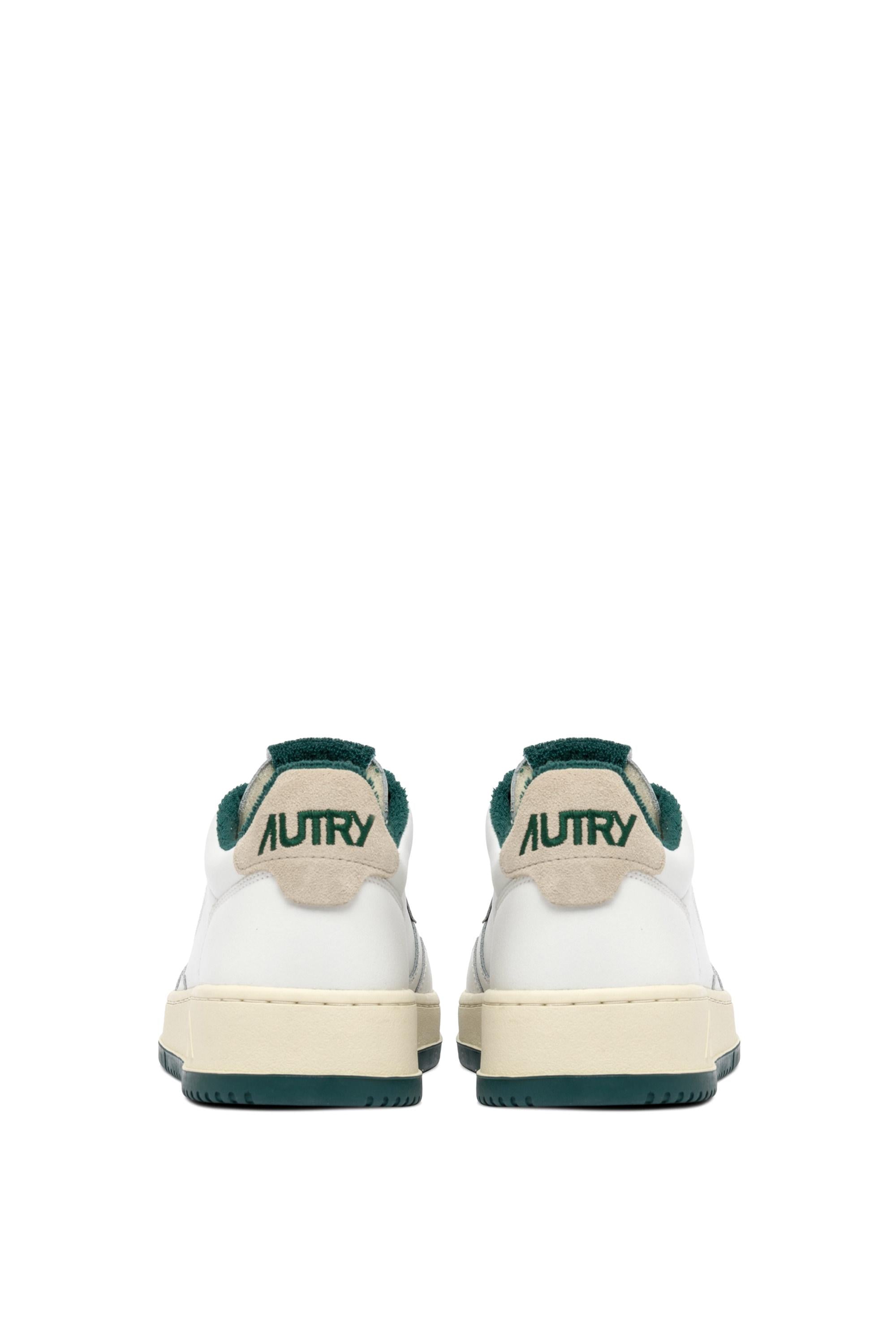 Autry Sneaker Medalist in pelle con dettagli in spugna verde AULM VS06 WHT/FOR