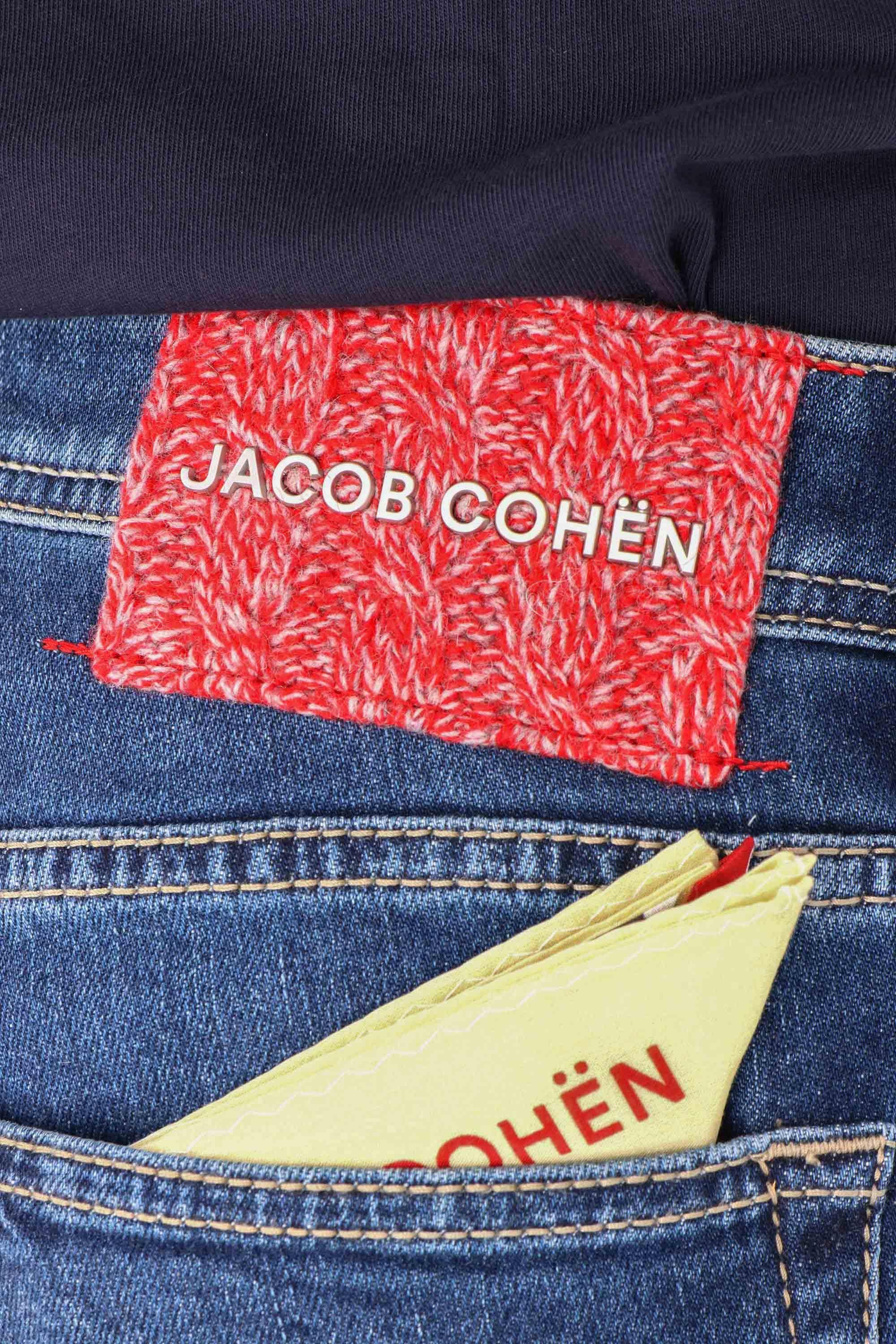 Jacob Cohen Jeans in cotone-cashmere etichetta in lana Apres-ski Nick fit QR006 S4075 NICK 200D