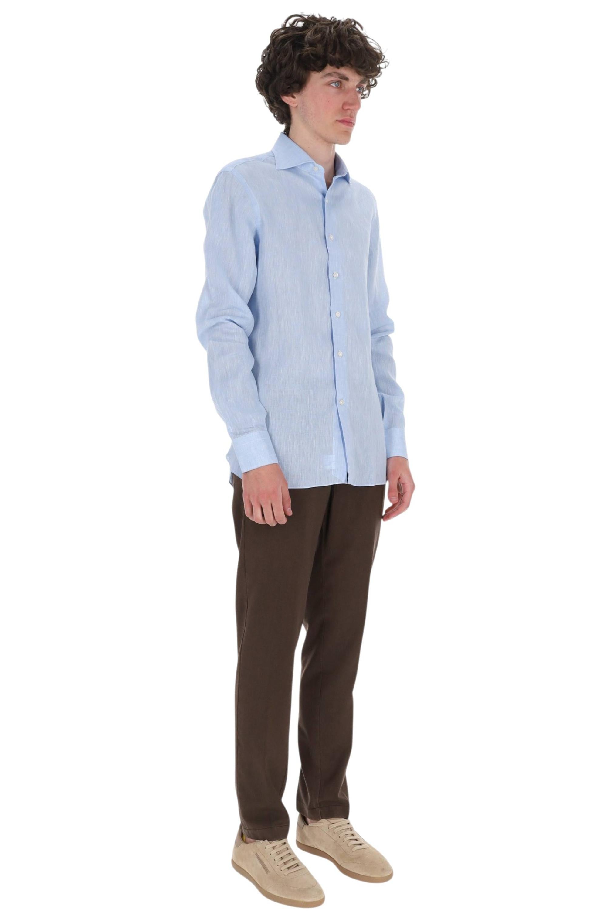 Borriello Camicia in lino tinta unita 22019 3