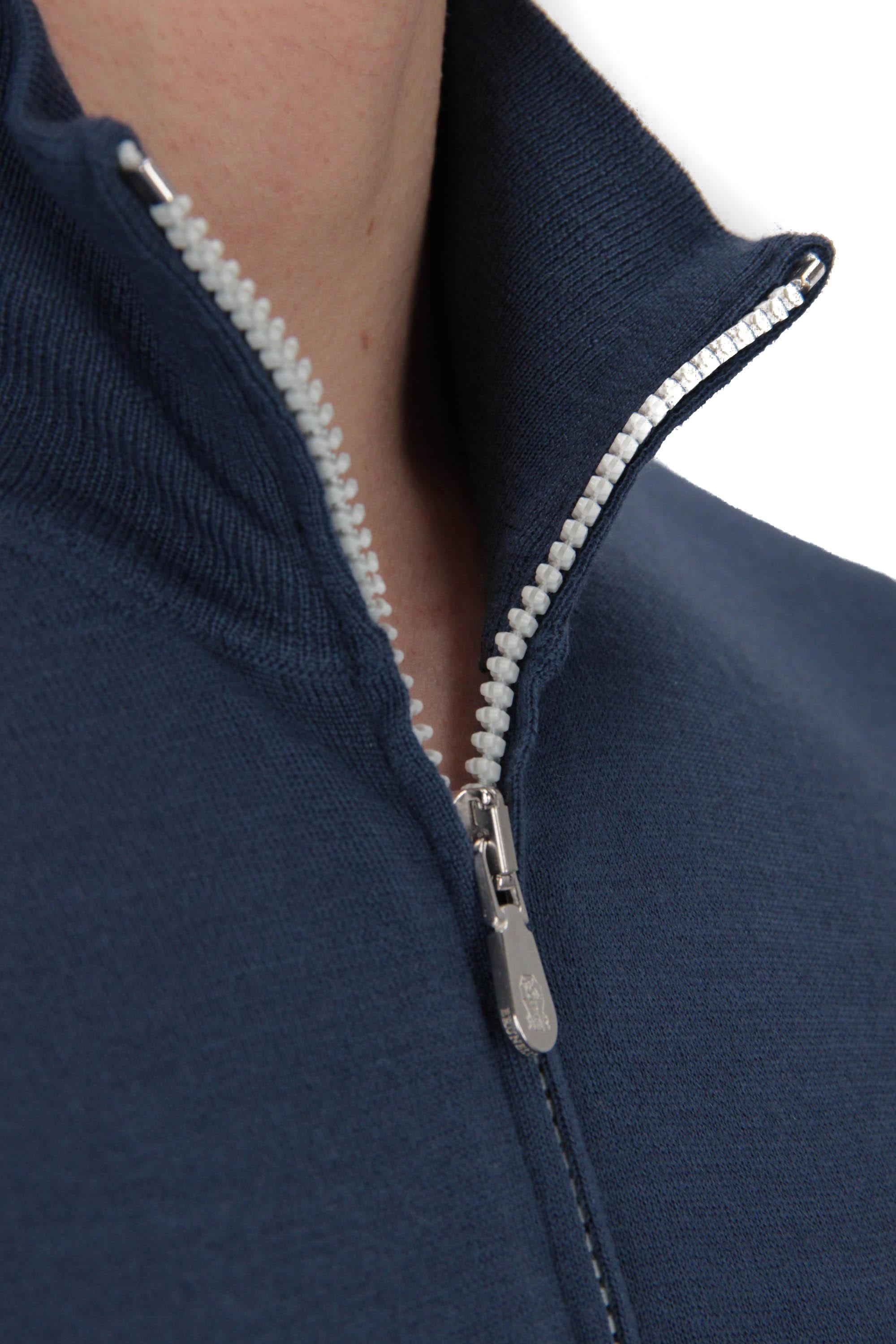 Maglia full zip in lana-cashmere in finezza M2400106 COP71 Brunello Cucinelli