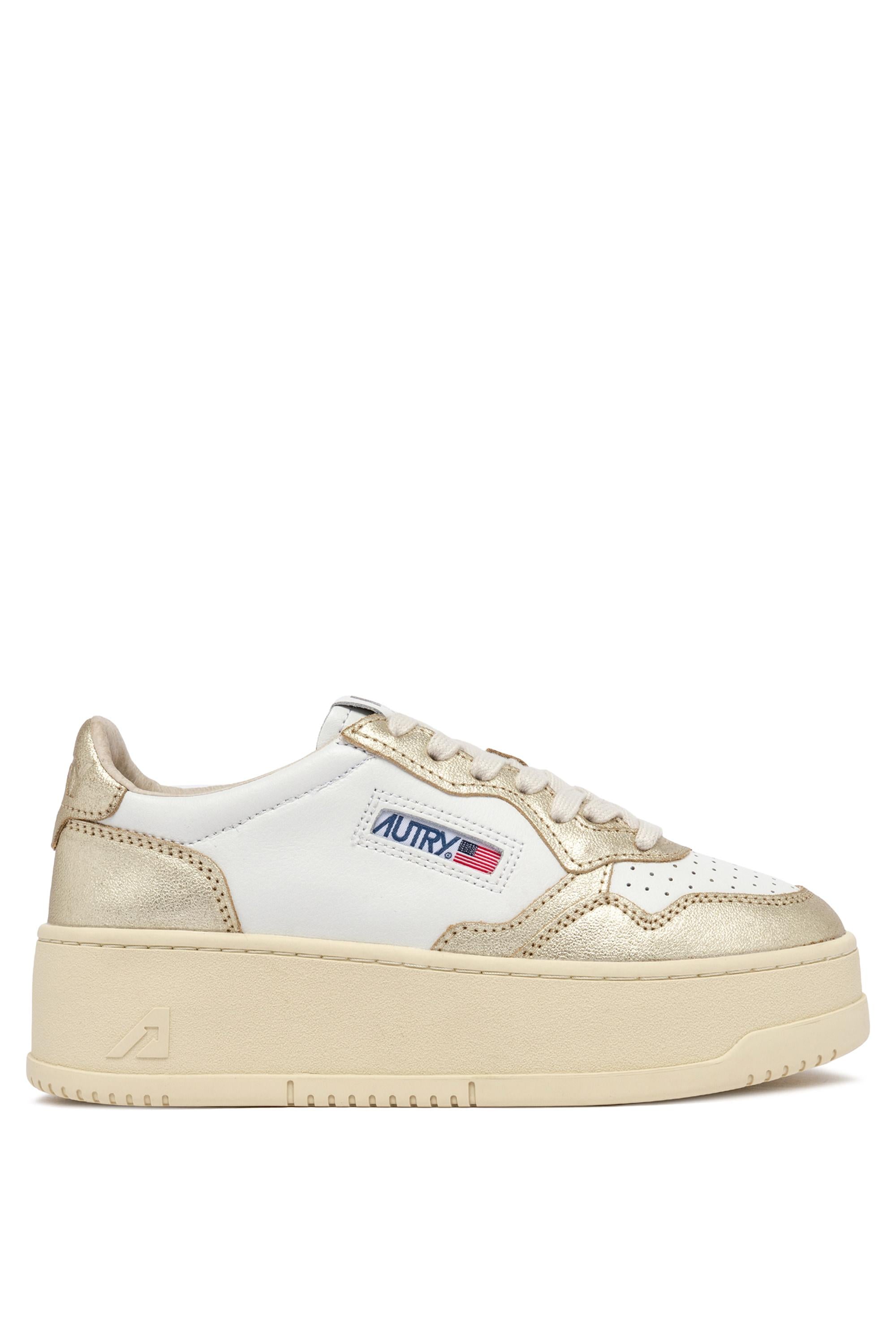Autry Sneaker donna Medalist Platform bicolor in pelle PTLW WB16 WHT/PLATINUM