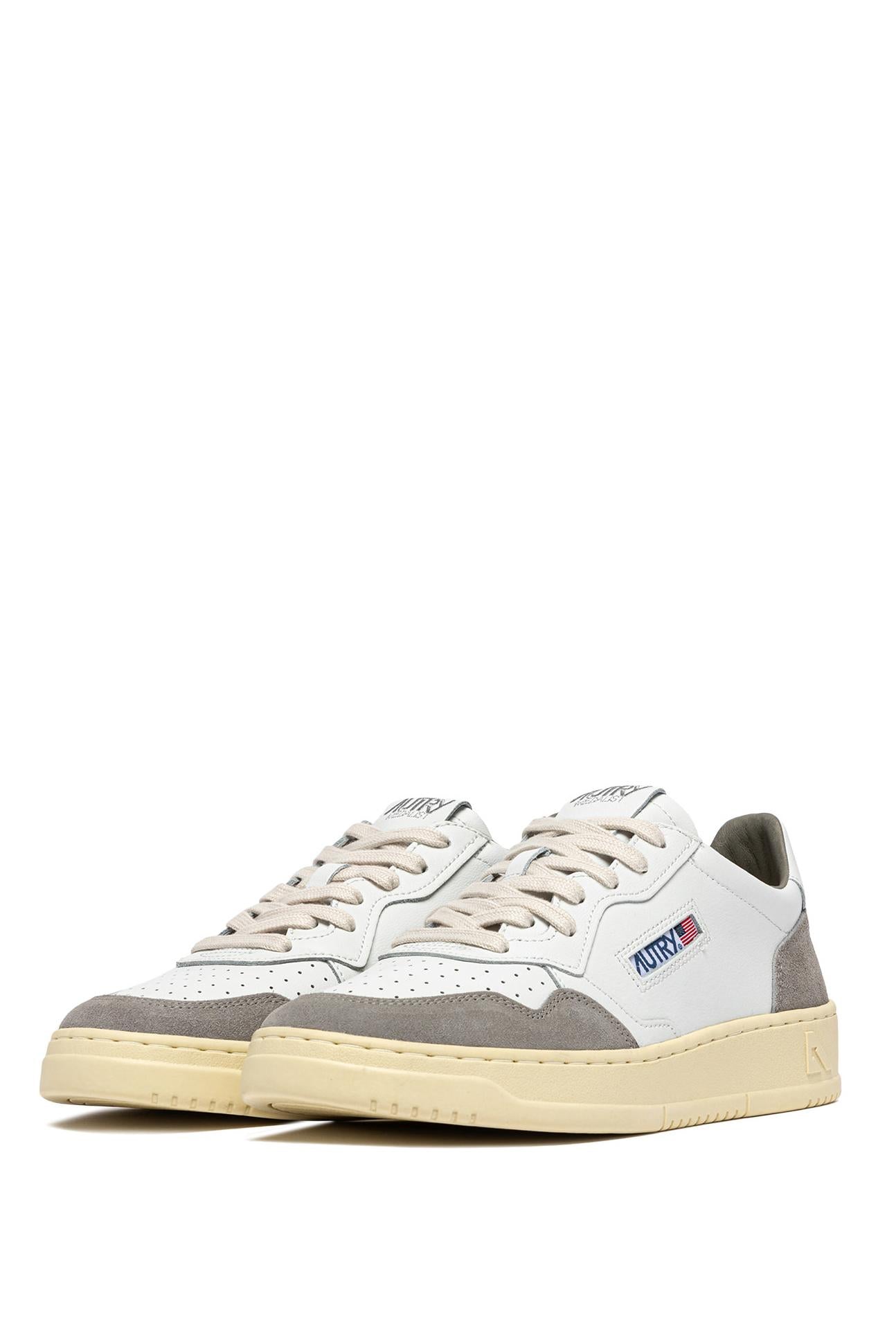 Autry Sneaker Medalist in pelle supersoft e camoscio AULM FT01 WHT/VAP