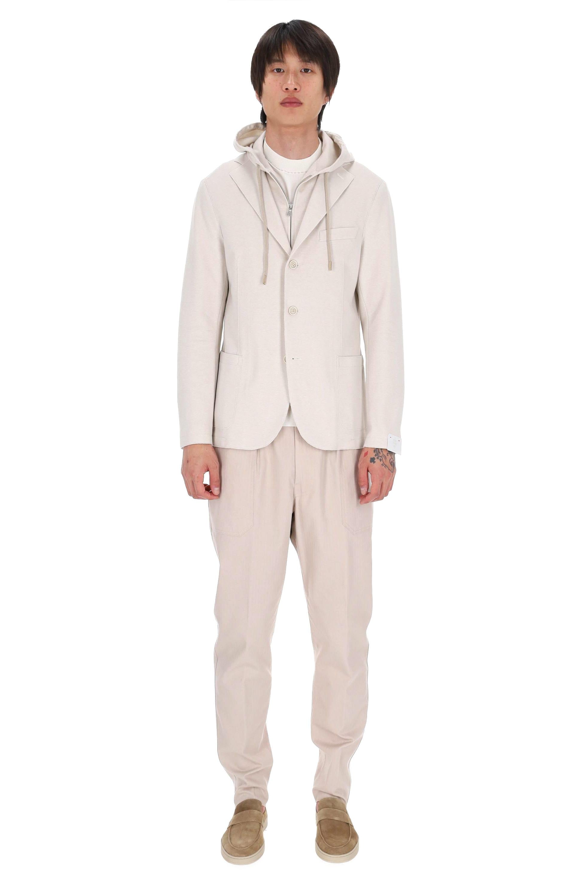 Eleventy Giacca in jersey di cotone a taglio vivo M70GIAF02 TES0M037 02