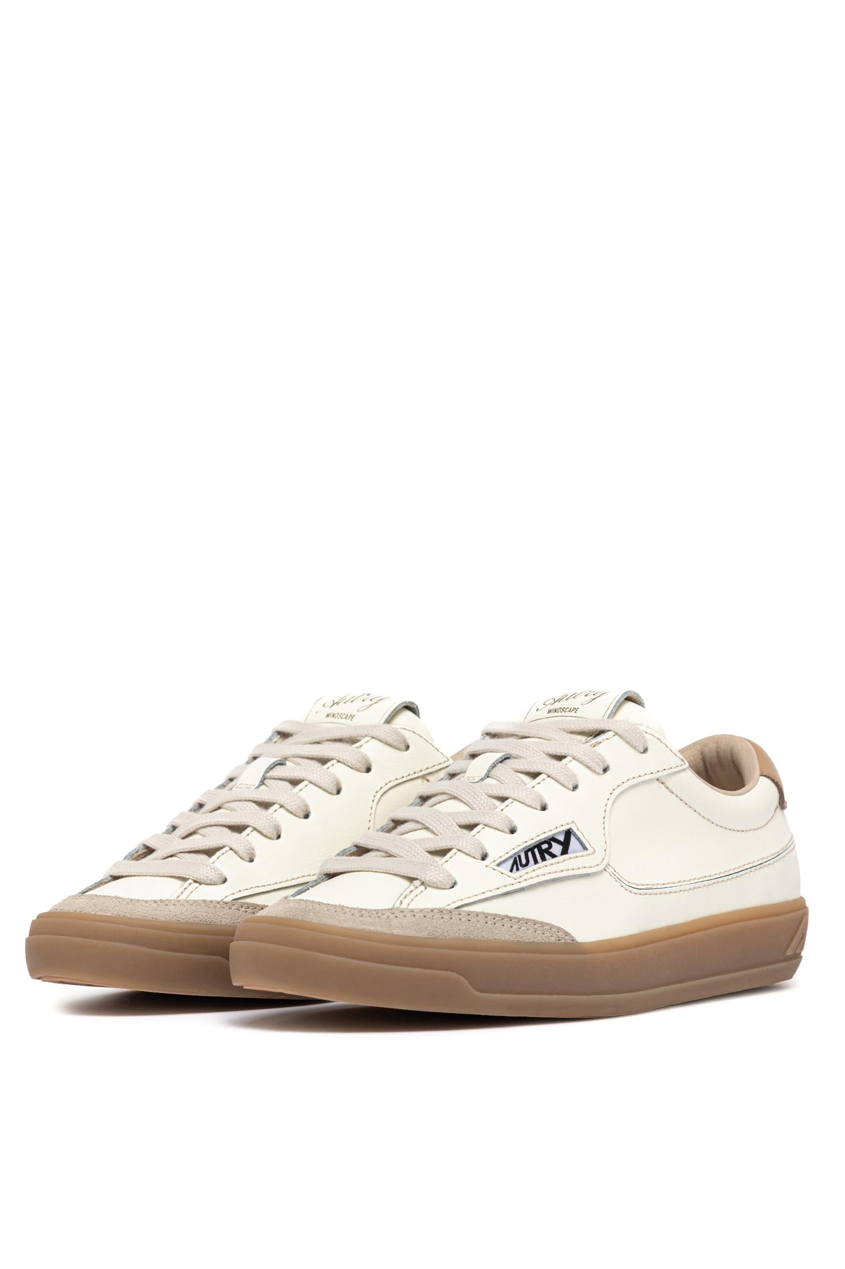 Autry Sneaker Windscape in pelle con talloncino nocciola SCLM UK08 MARSH/TAN