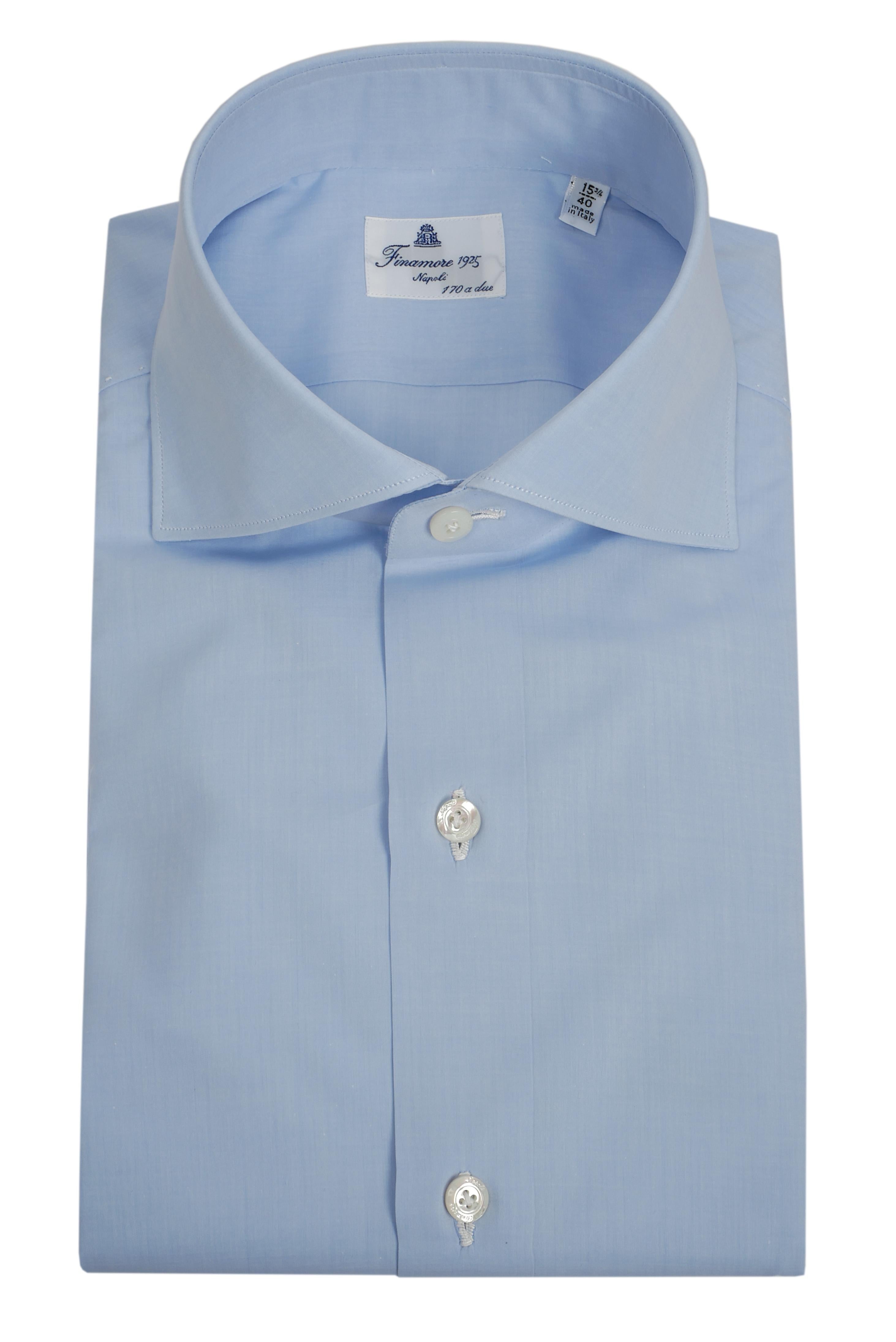 Finamore Camicia sartoriale in cotone giza 45 titolo 170 a 2 linea milano 840610-C0239/2-EDUARDO 14