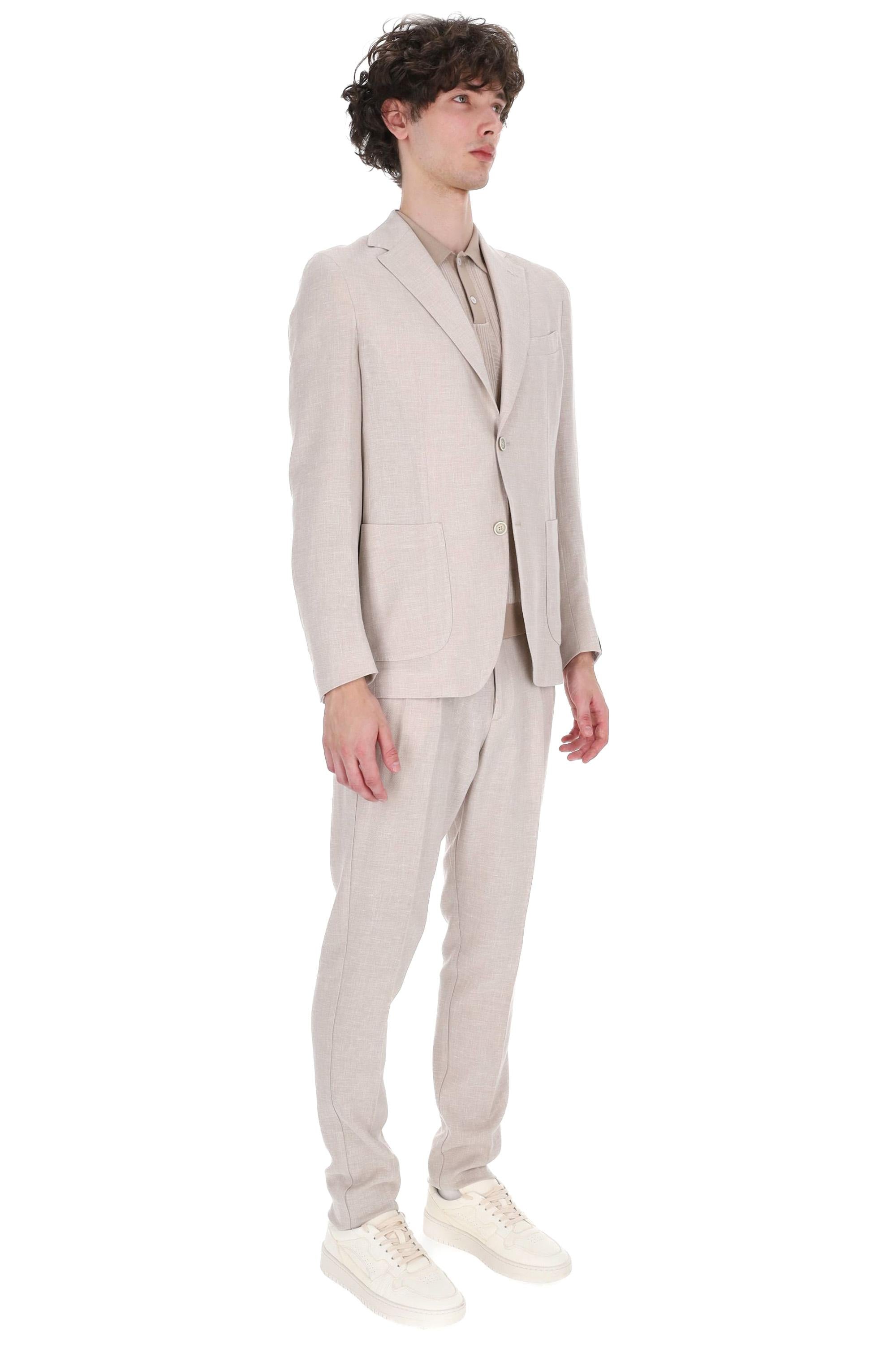 Eleventy Abito in lino-lana-seta tessuto Zegna Cross-ply M75ABUC10 TES0K024 02N