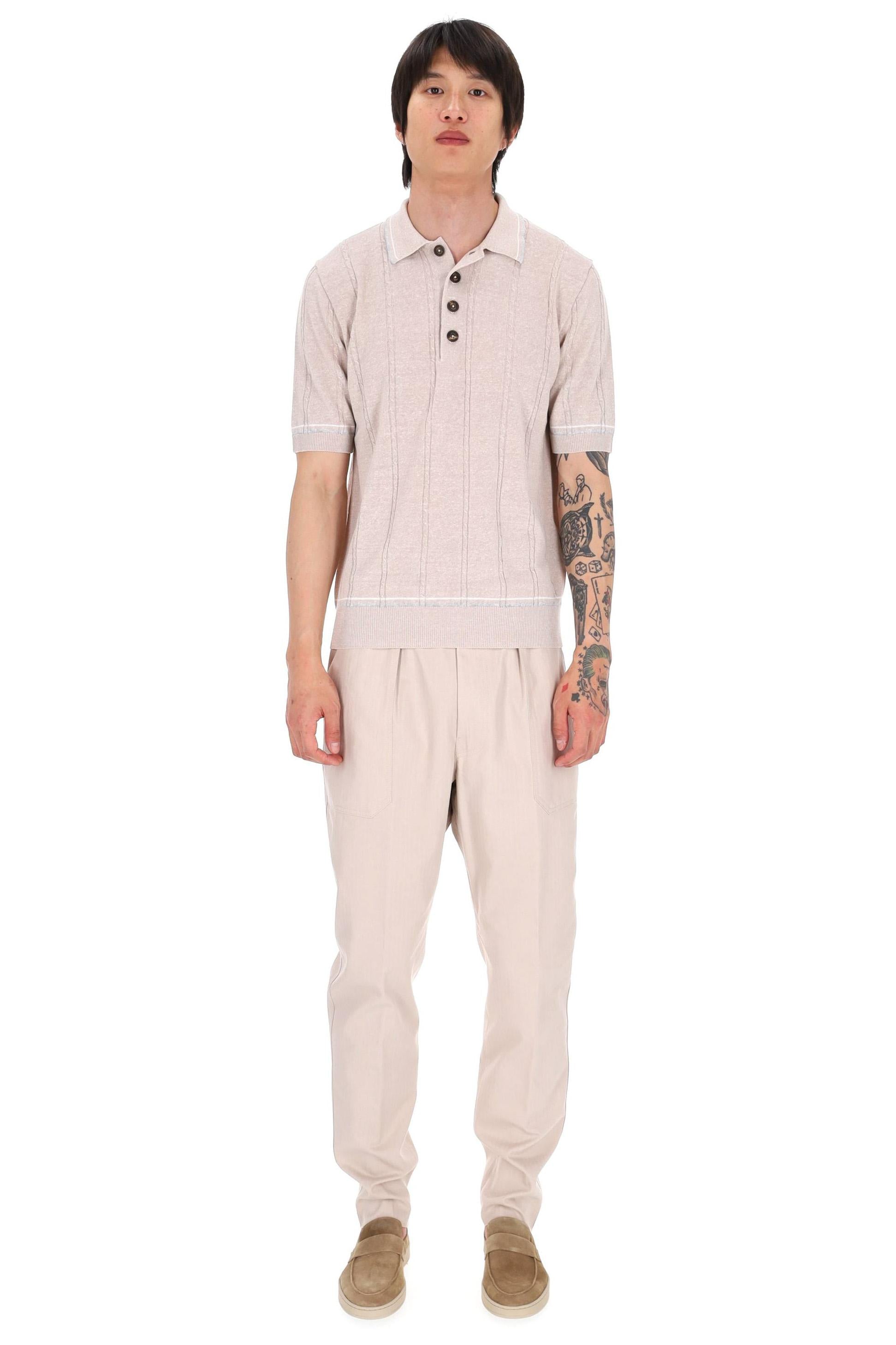 Eleventy Polo a trecce in lino-cotone M76MAGM42 MAG0M018 021301