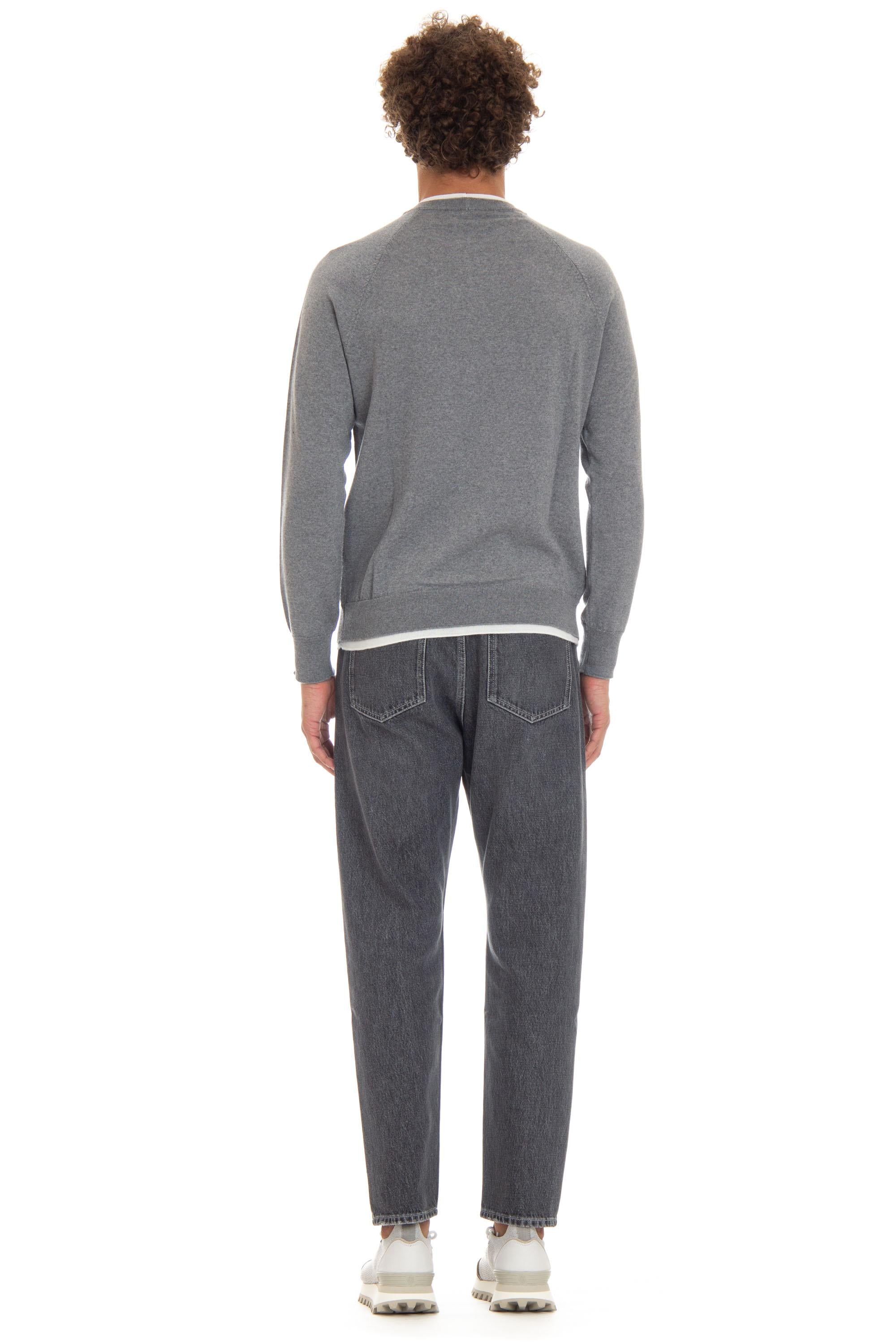 Girocollo in lana con doppi profili e manica raglan J71MAGJ05 MAG0J026 13-00 Eleventy