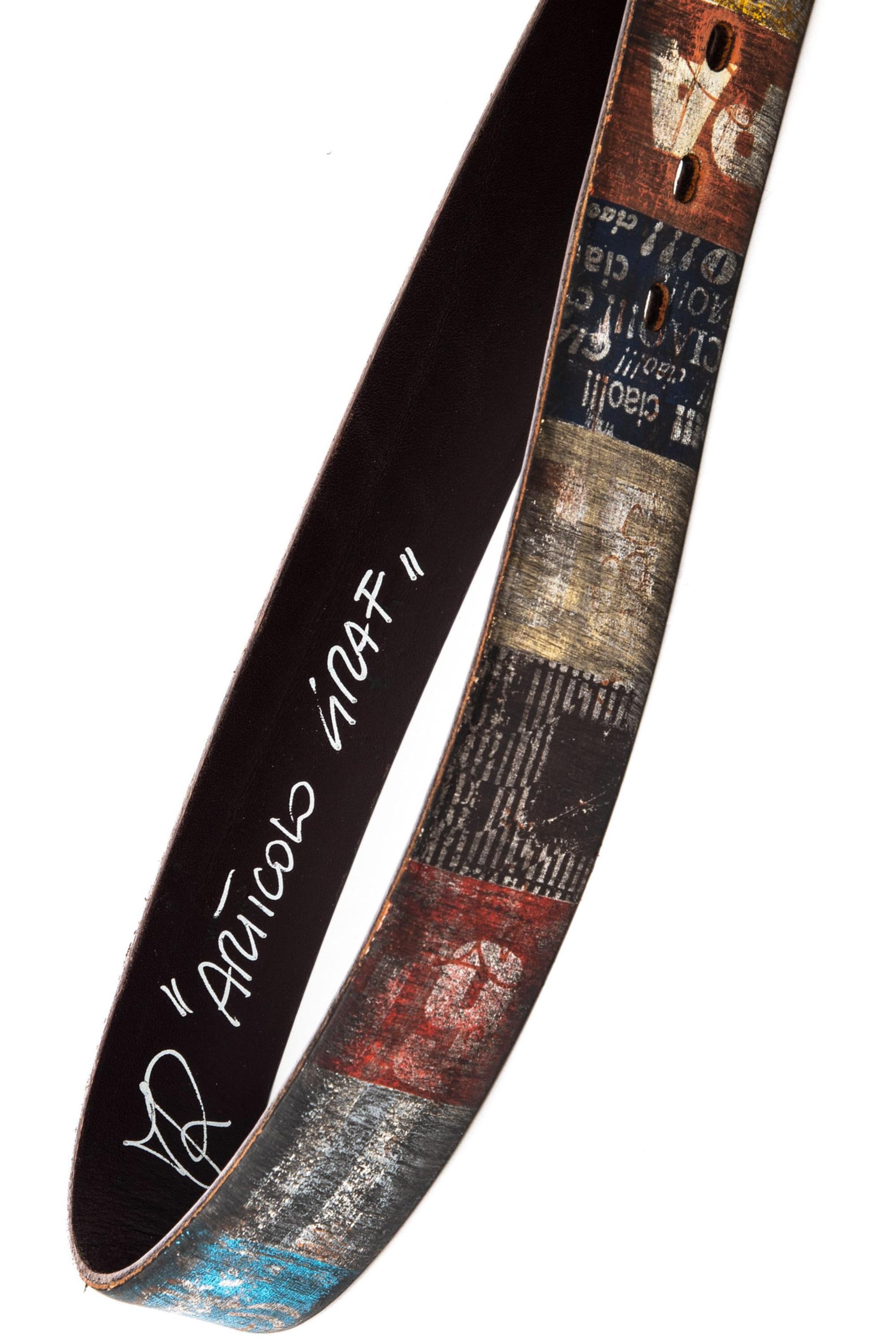 Artigianato Italiano Cintura artigianale in pelle evocativa "Graf" ARTICOLO GRAF MLTCLR