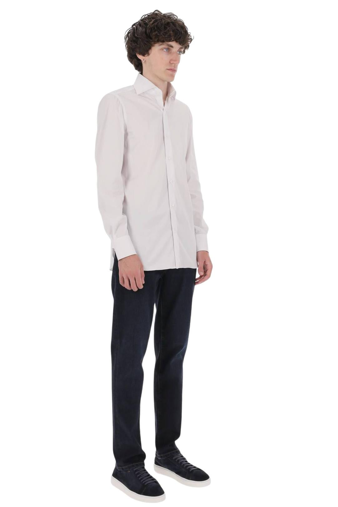 Finamore Camicia in cotone popeline stretch linea Napoli NP 040030 C0643/2 01