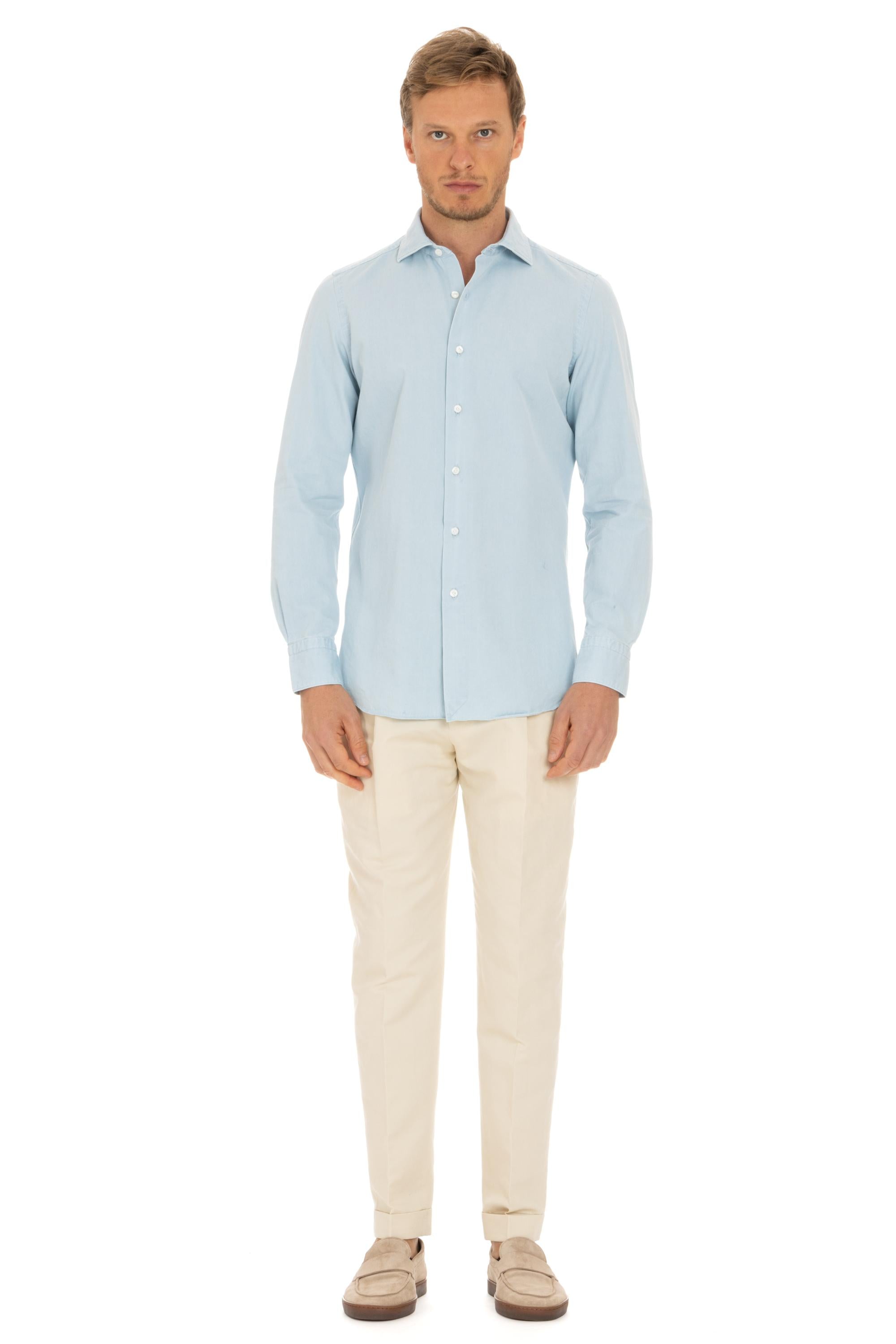 Camicia in denim extra chiaro linea Milano C0529D MILANO ZANTE PZ 04 Finamore