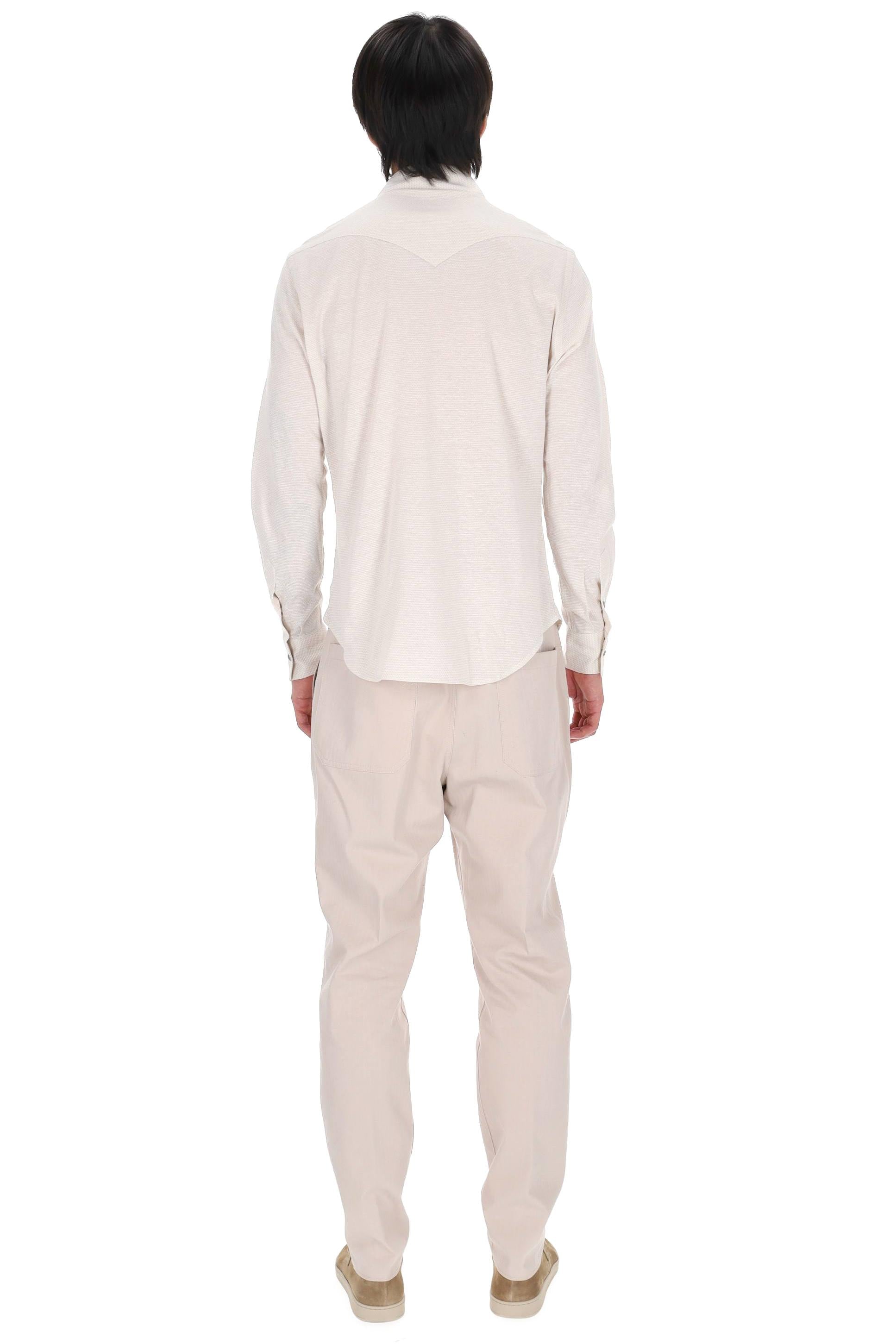 Eleventy Camicia tramata in cotone-lino modello texas M75CAMK02 TES0M127 02