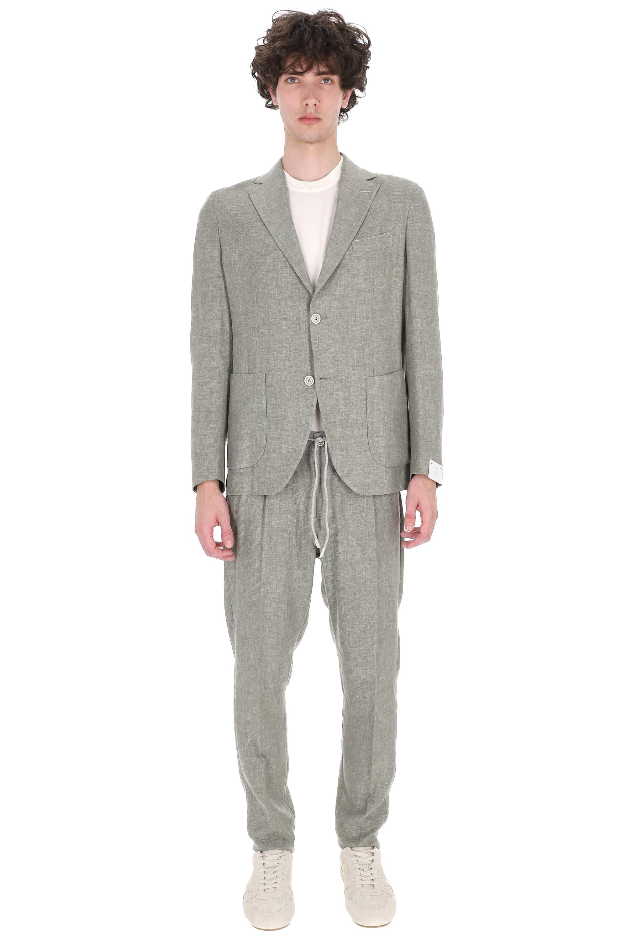 Eleventy Abito in lino-lana-seta tessuto Zegna Cross-ply M75ABUC10 TES0K024/2 07N