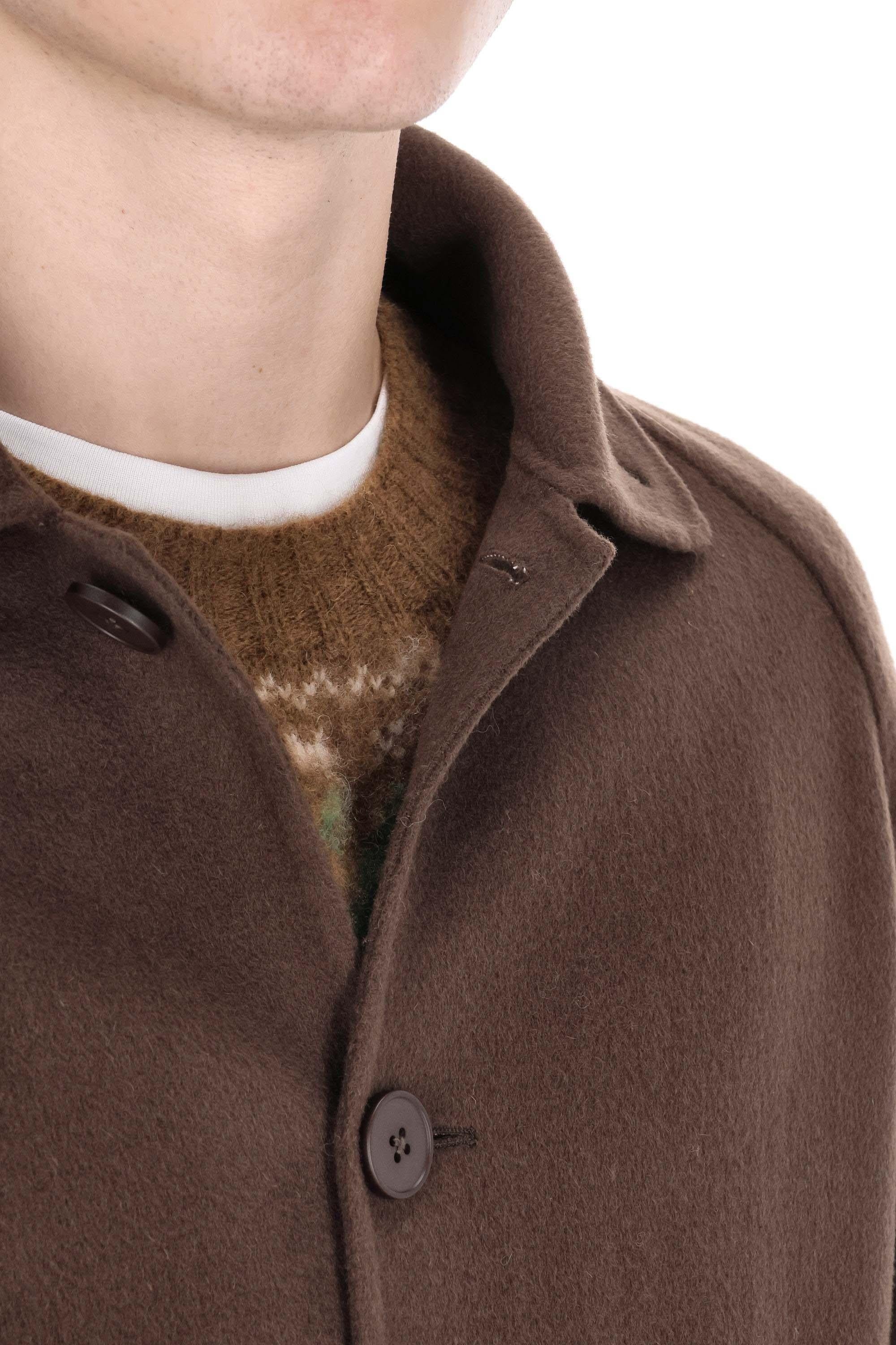 Officine Générale Cappotto sfoderato in double di lana mod. Bryce MCTS657 ICED COFFEE