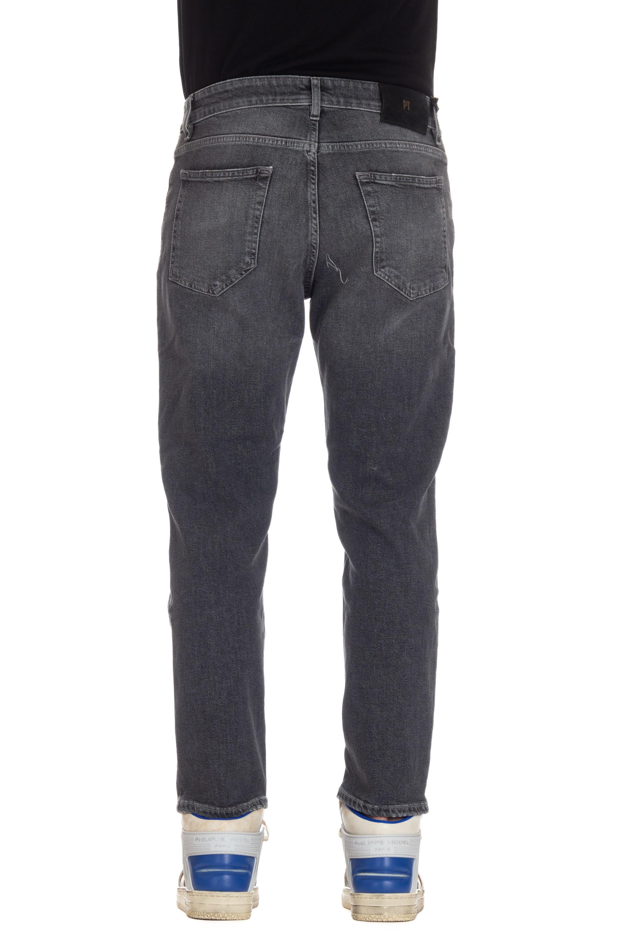 Jeans grigio etichetta camoscio Carrot fit RP05B0 OA3620 MM67 PT Denim
