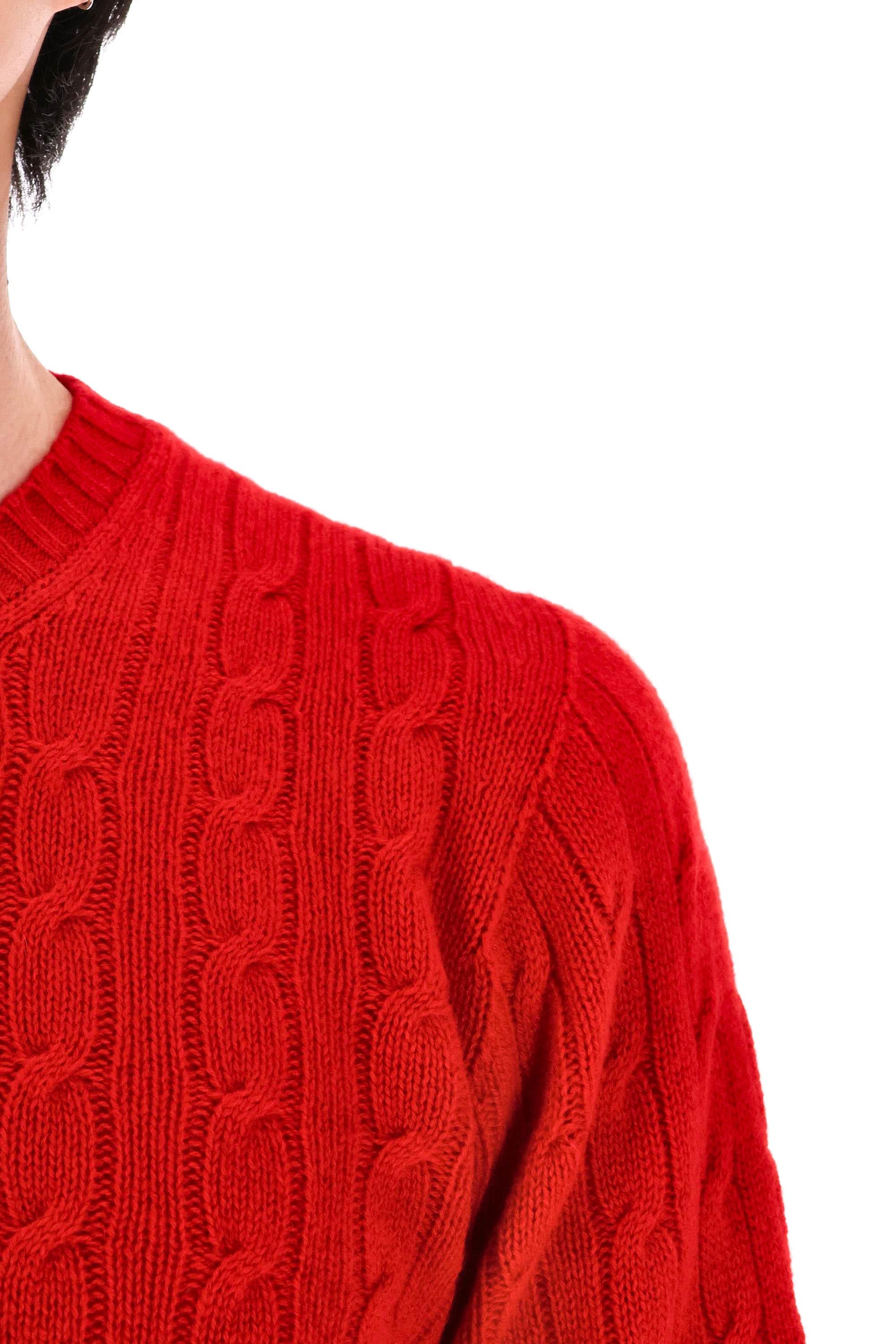 Maglia girocollo a trecce in puro cashmere D4K133N-2 363 Drumohr