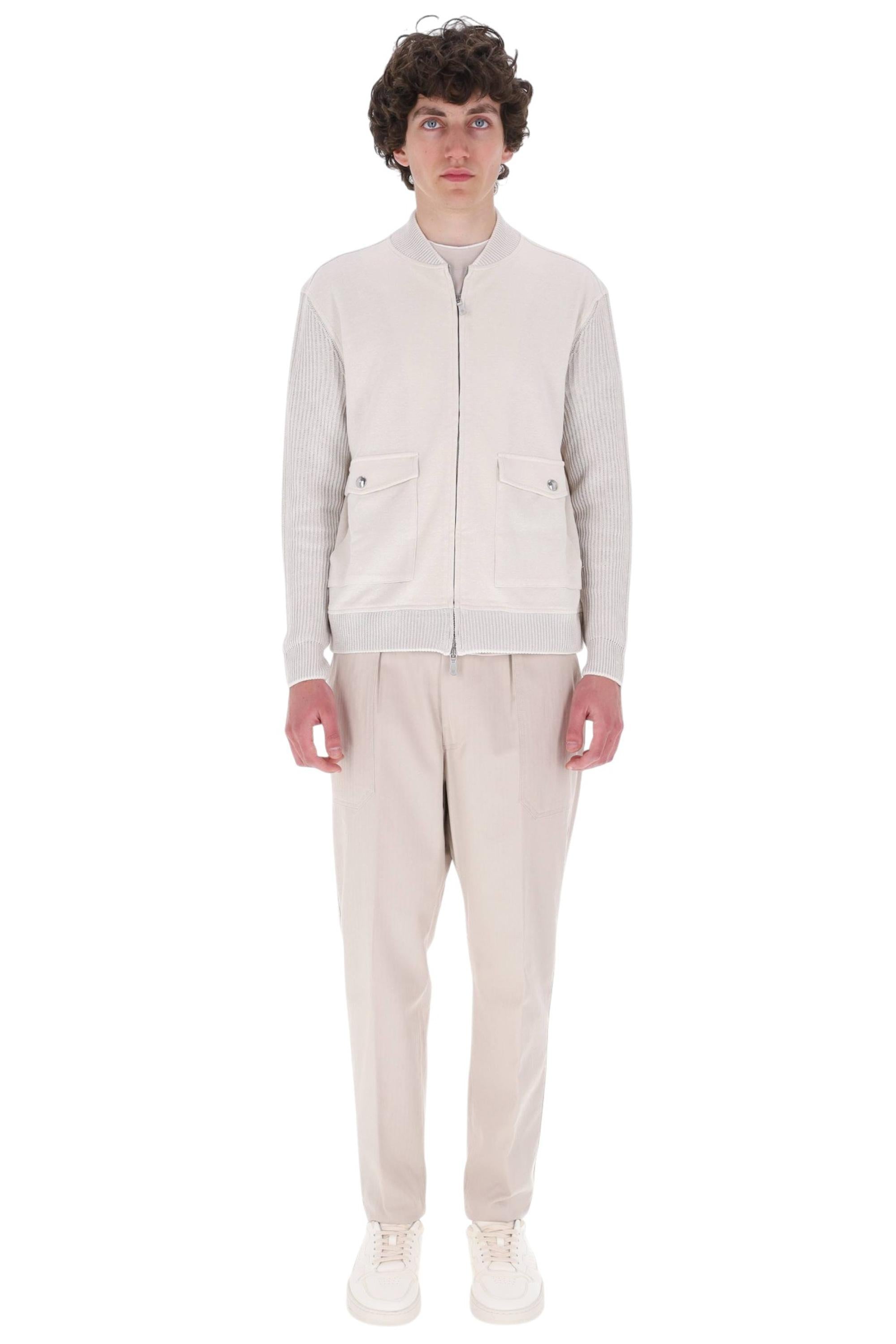 Eleventy Giubbino collo baseball in cotone-lino M75GBTM32 TES0M200 02-01