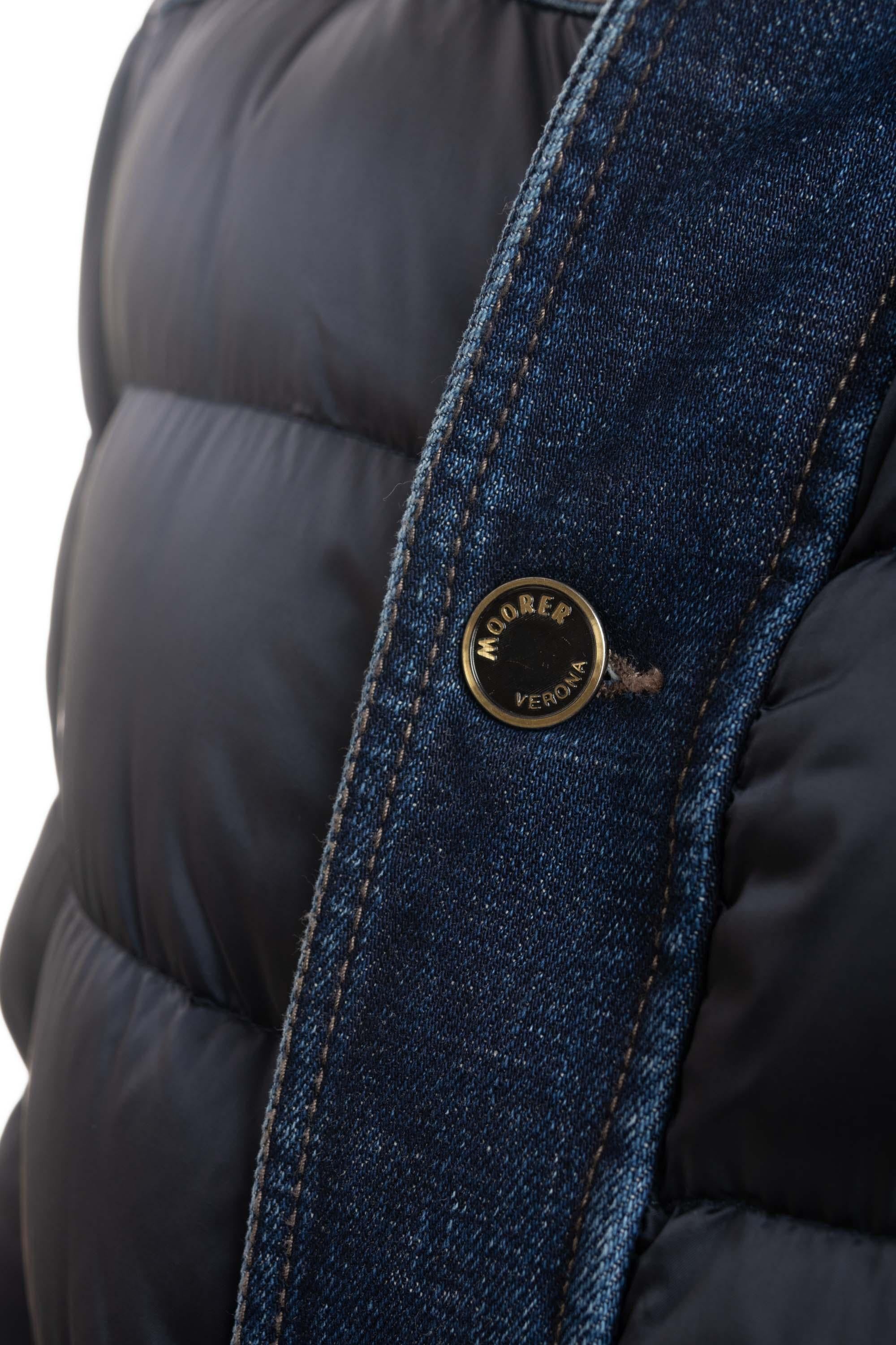 Moorer Piumino con dettagli in denim mod. Fantoni-104S FANTONI 104S BLU