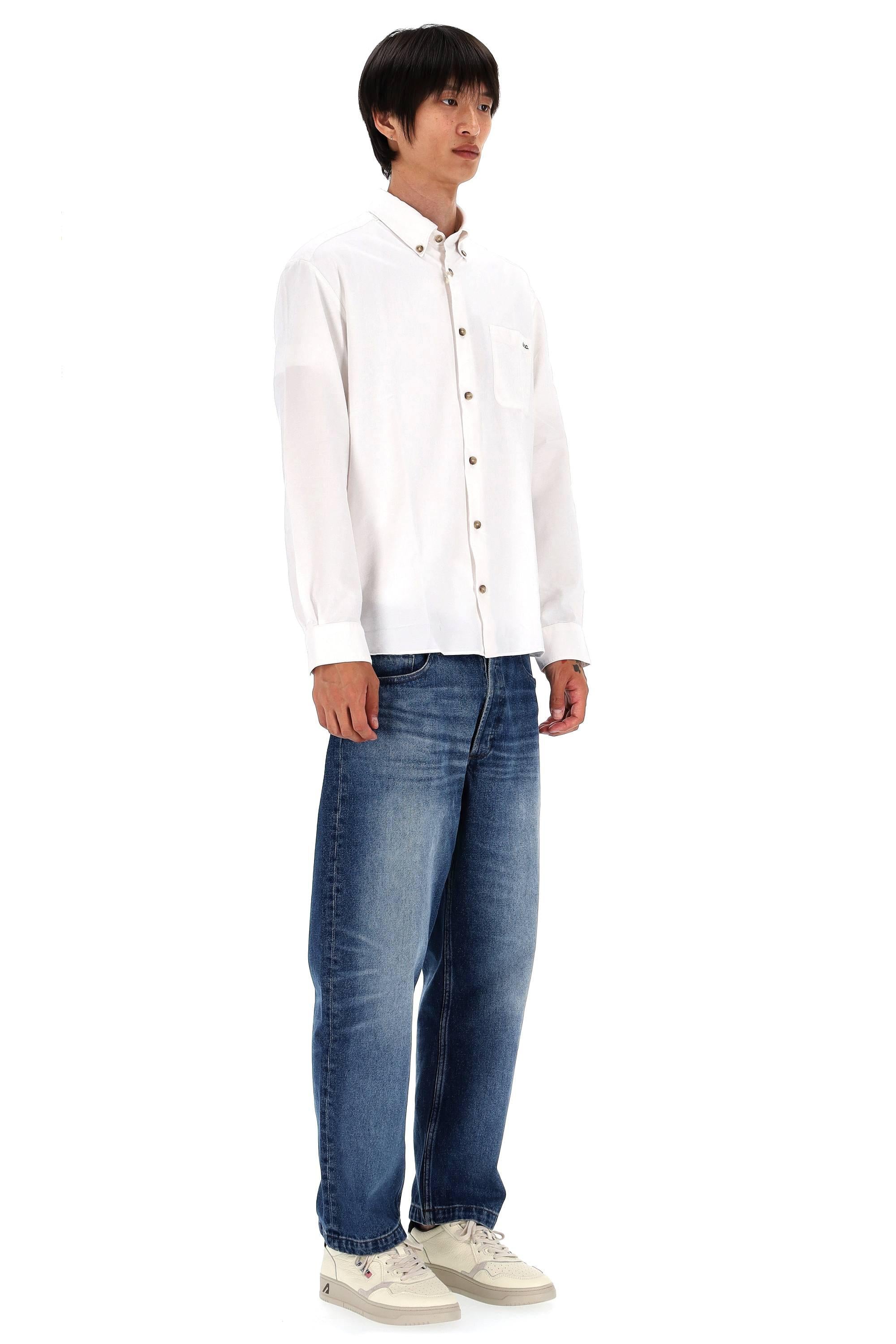 A.P.C. Camicia in piquet di cotone con taschino Relax fit COHAH-H12599/2 AAC