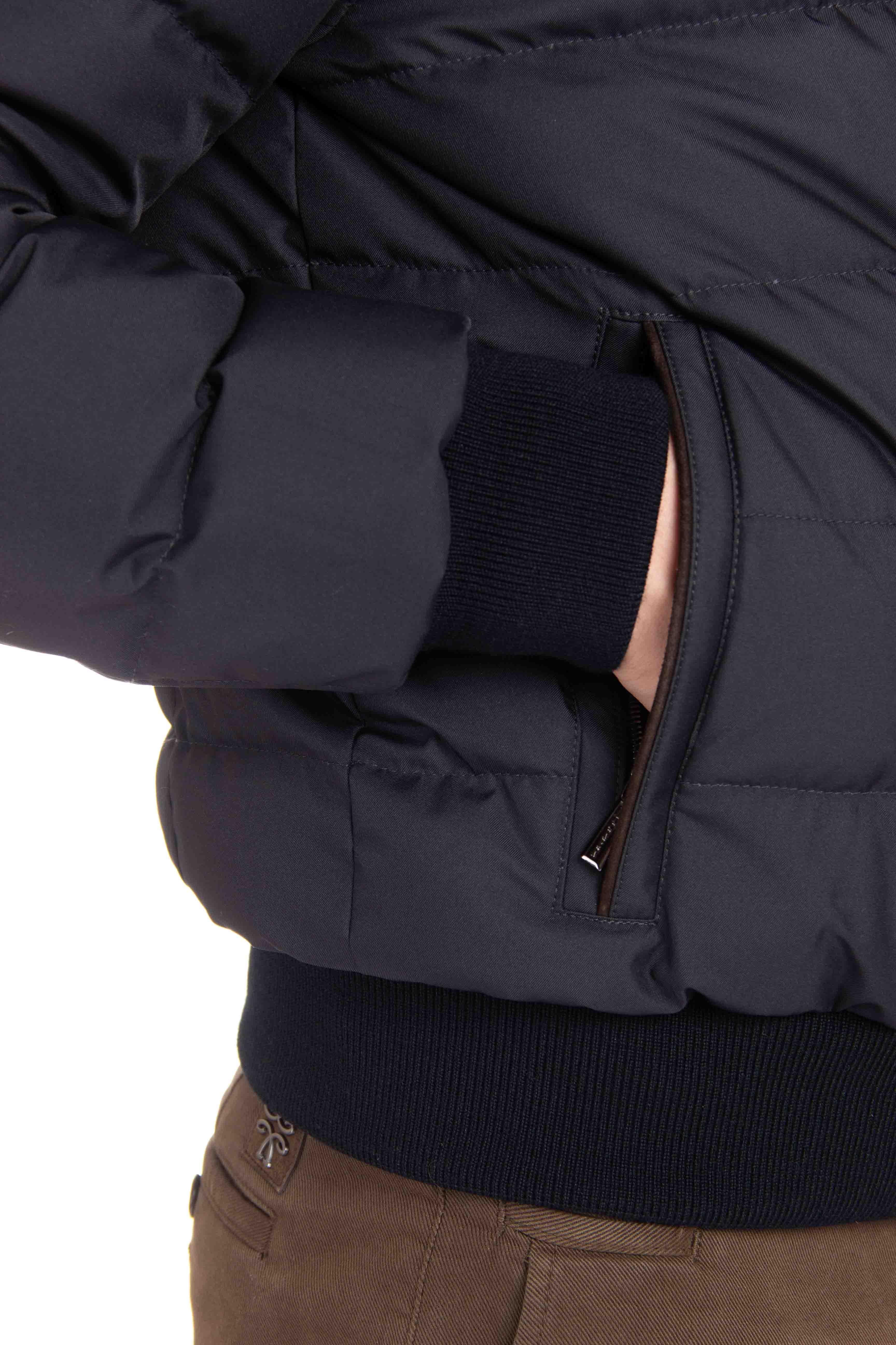 Moorer Piumino bomber con collo in castoro mod. Audenio-GF AUDENIO-GF/2 DARK BLU