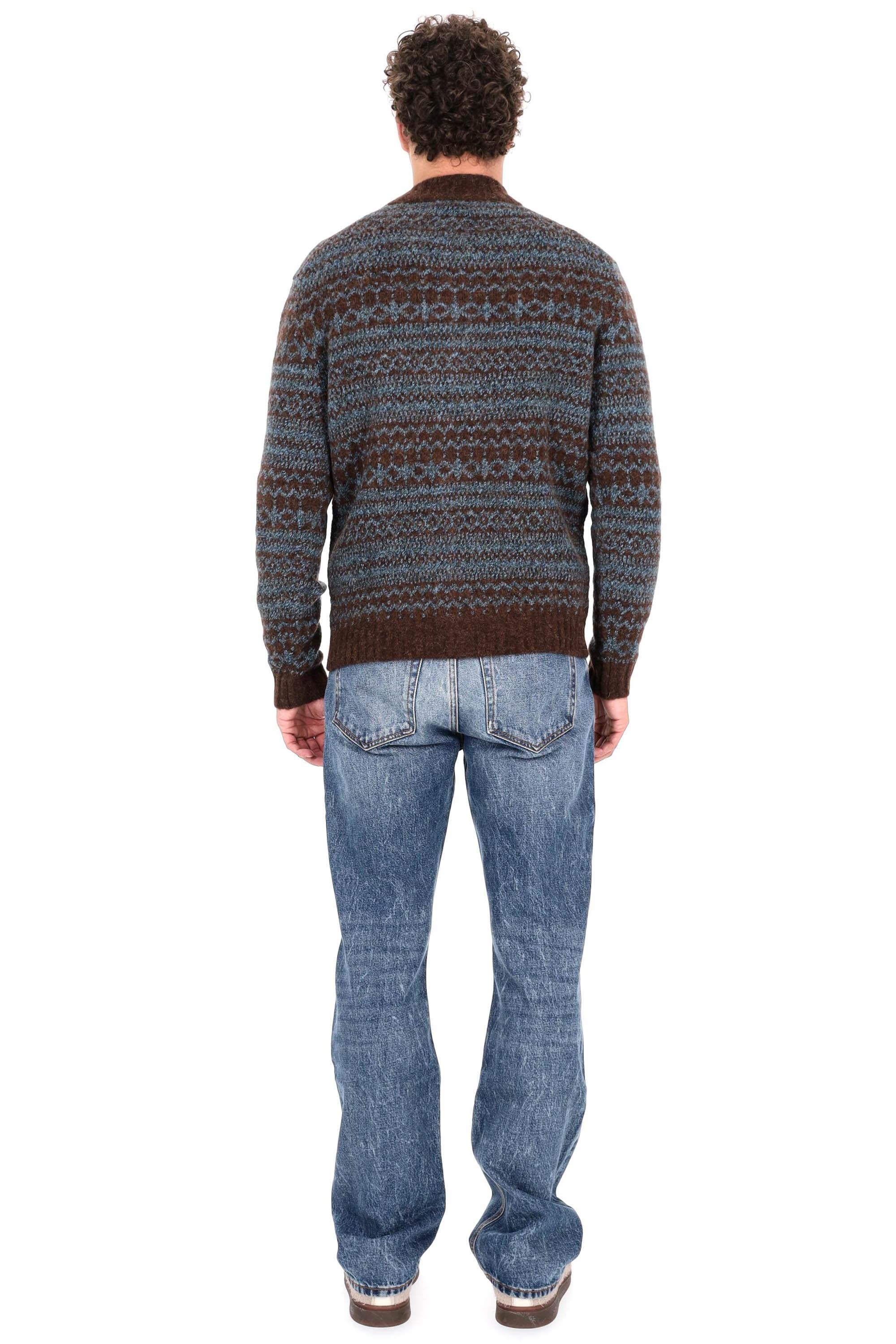 Ballantyne Cardigan in lana-alpaca con bottoni in pelle B2K126 5W005 94008