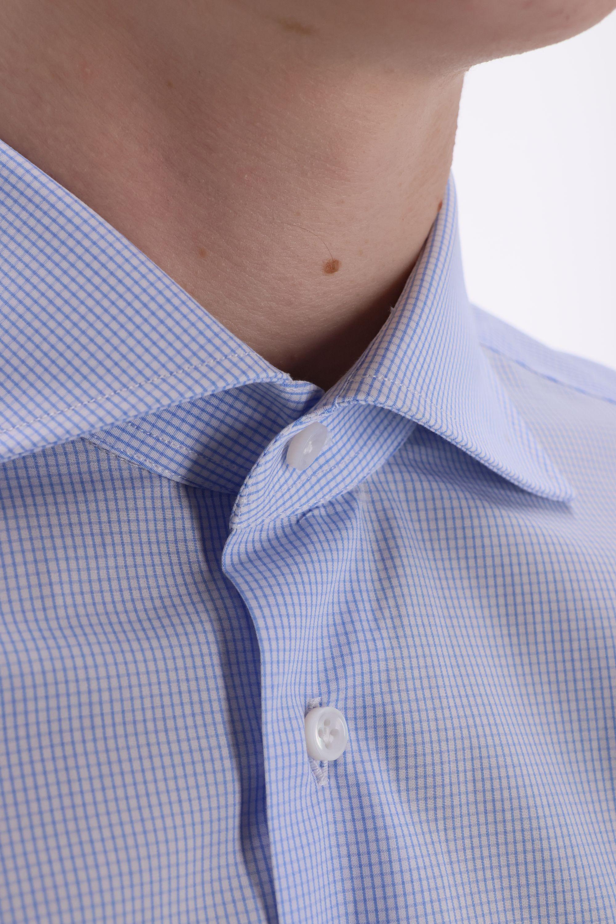 Borriello Camicia sartoriale micro quadretto in cotone 19030 4