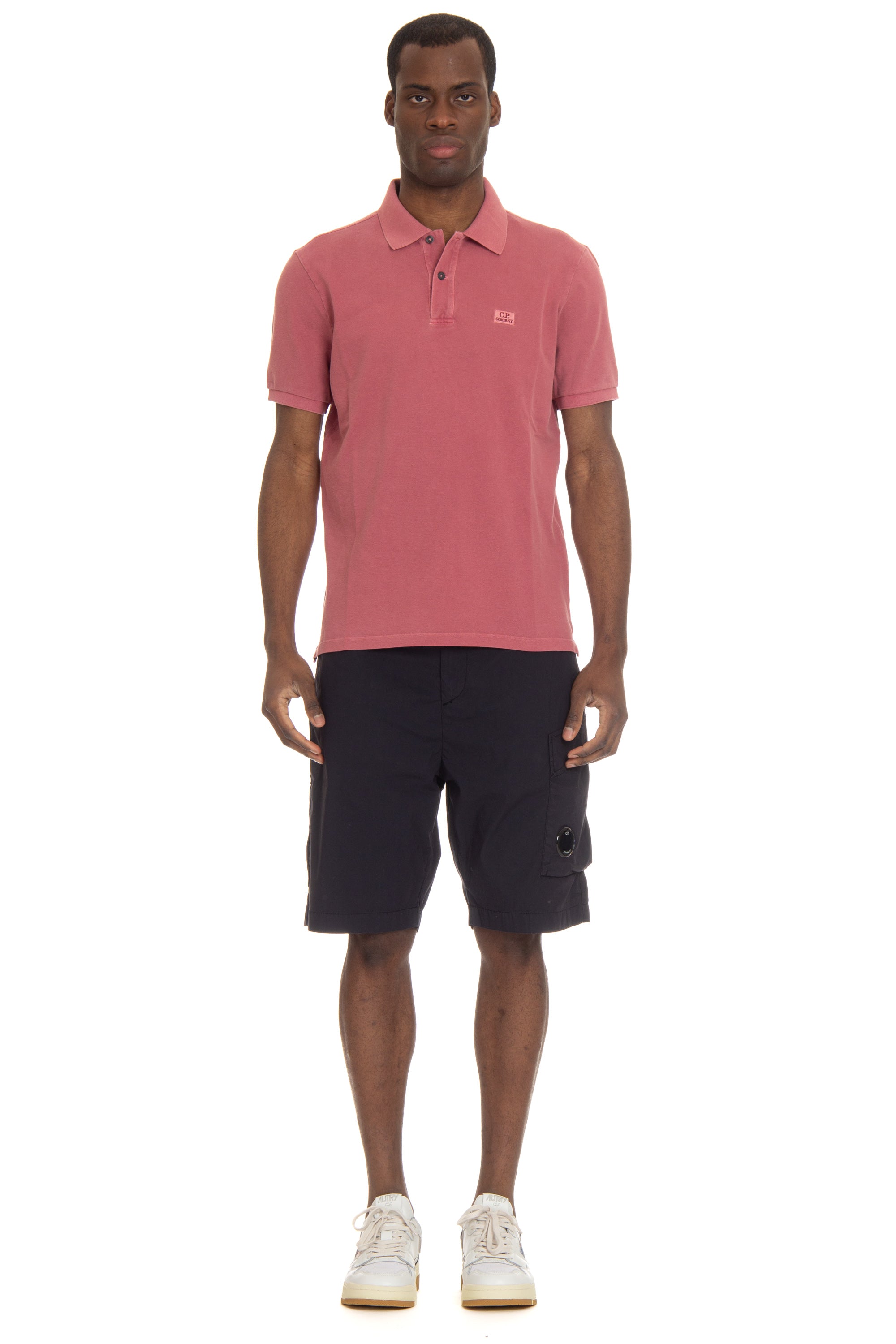 Polo in piquet di cotone resist dyed regular fit