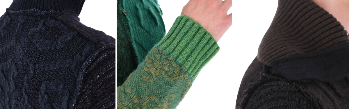 Dettagli maglieria in vari colori Made in Italy brand Essensi - Setaccio Novara