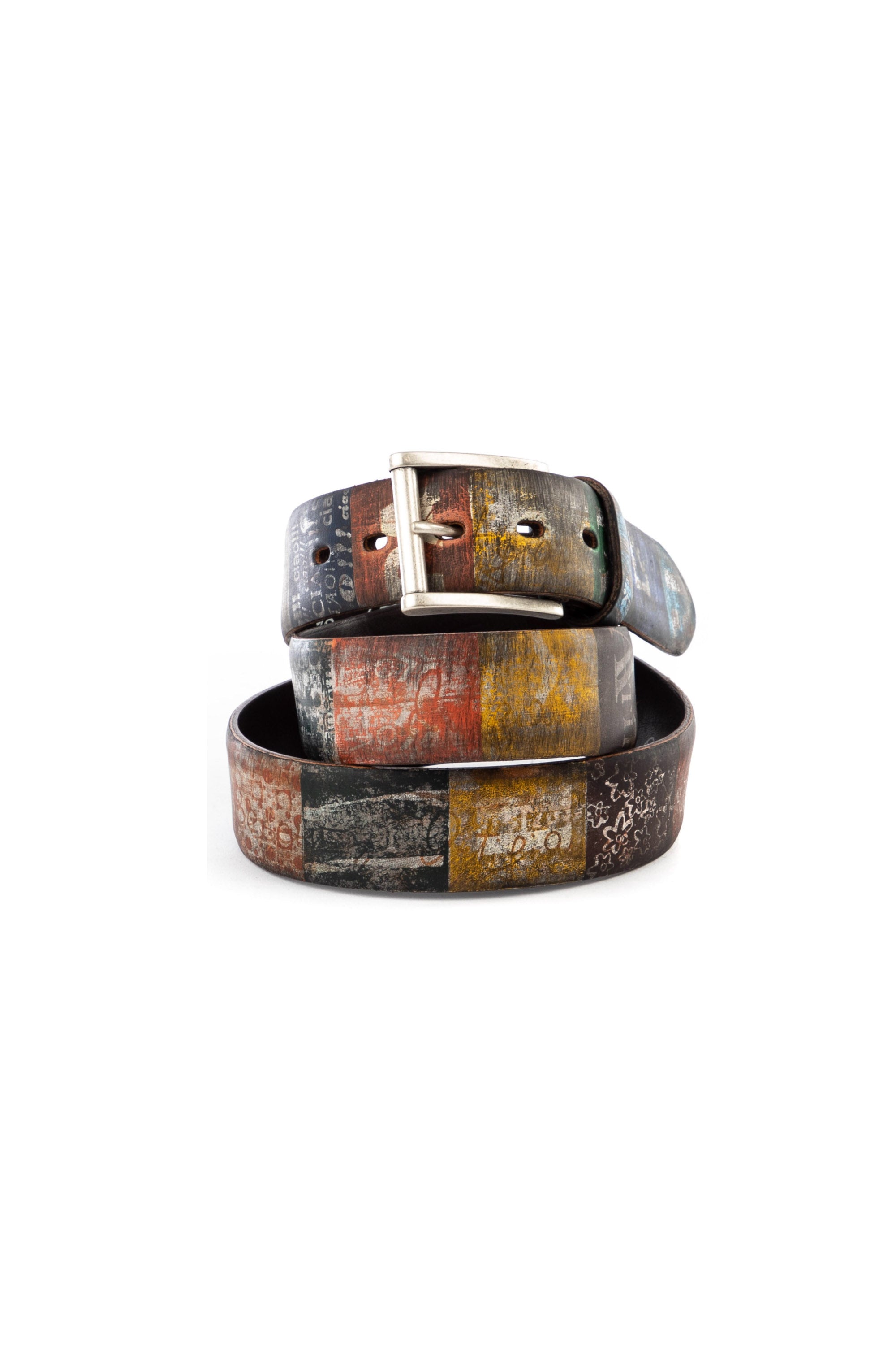 Multicolor "evocative" handcrafted belt
