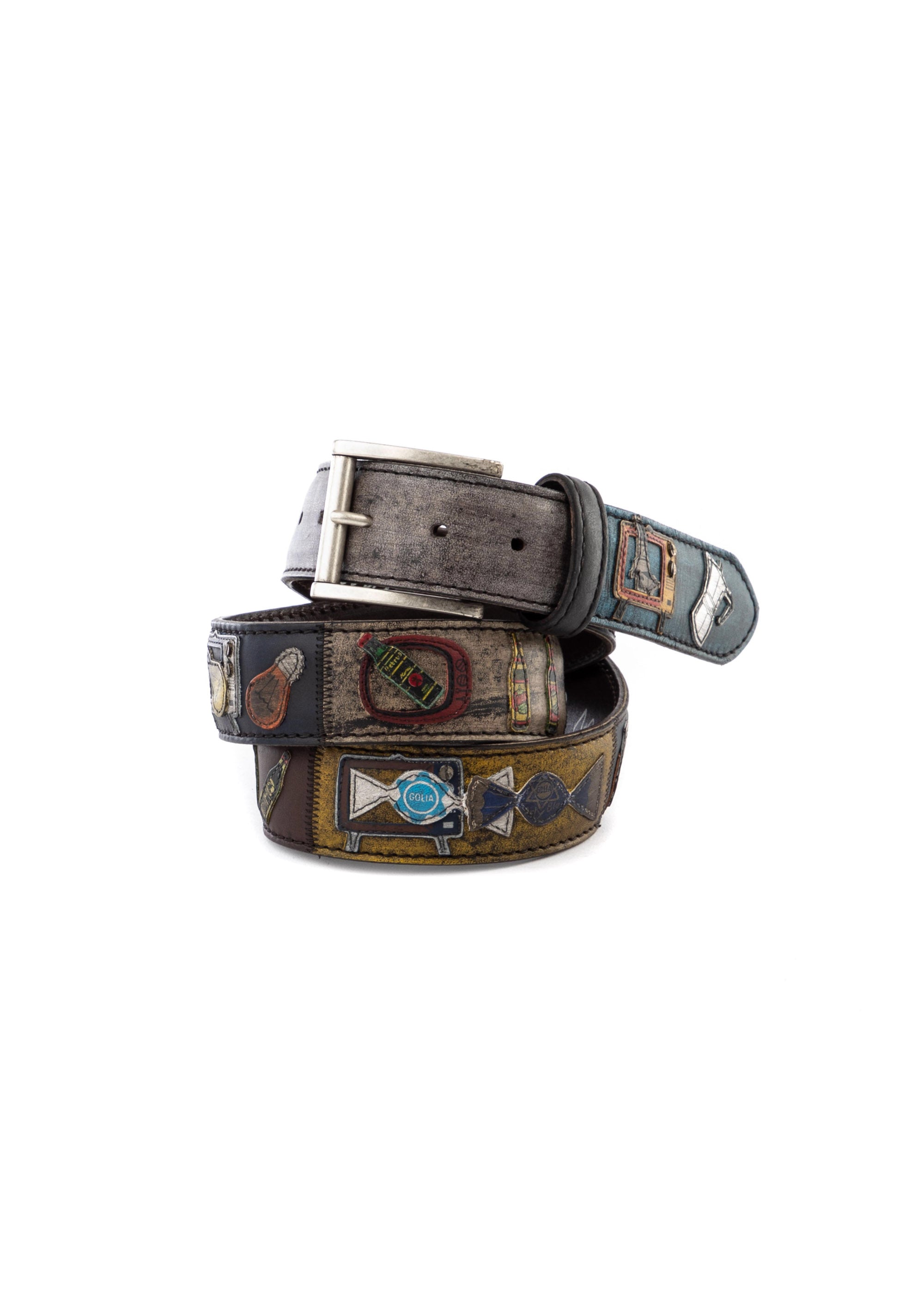 Multicolor handcrafted "carosella" belt