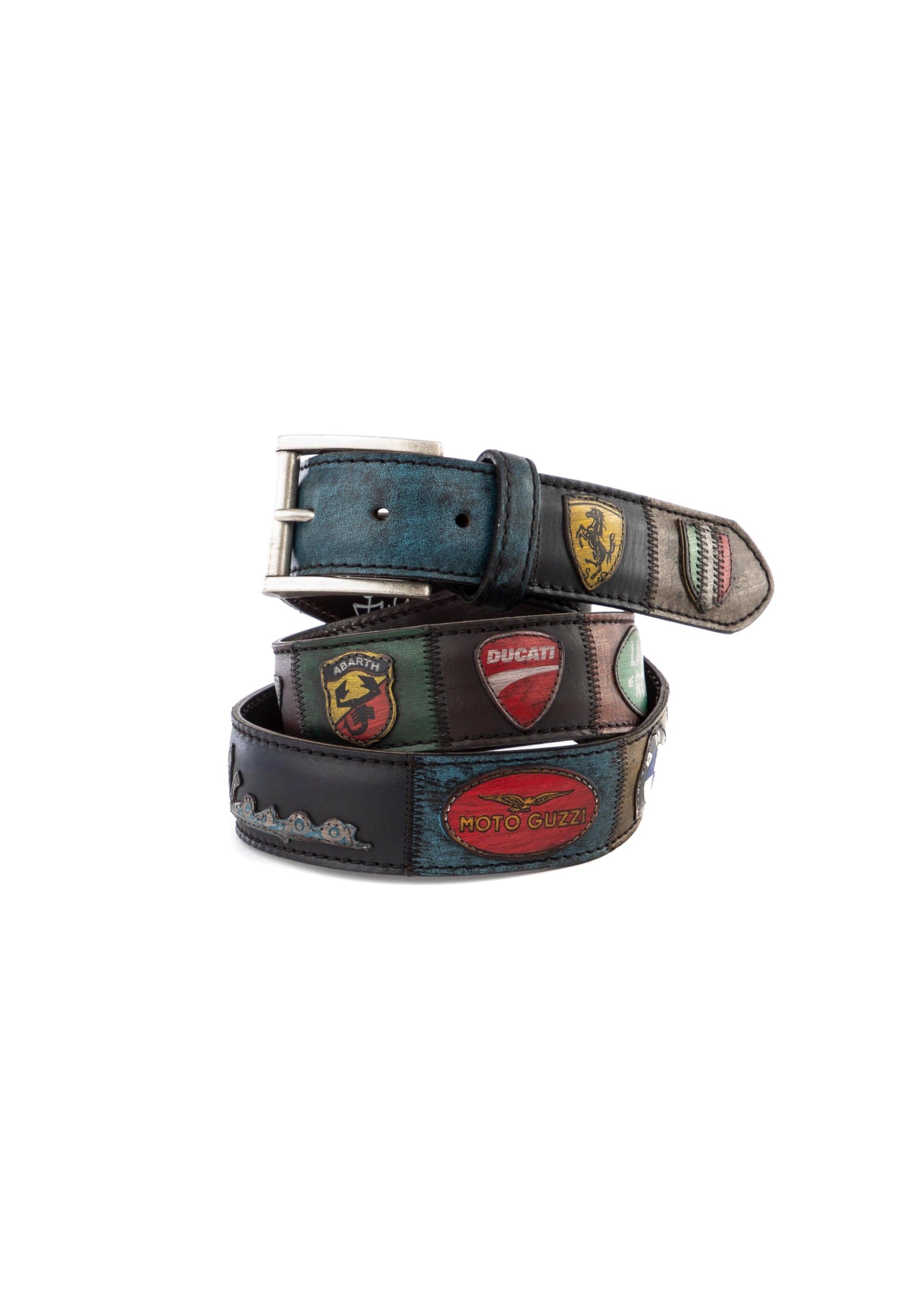 Dark handcrafted "brands" belt