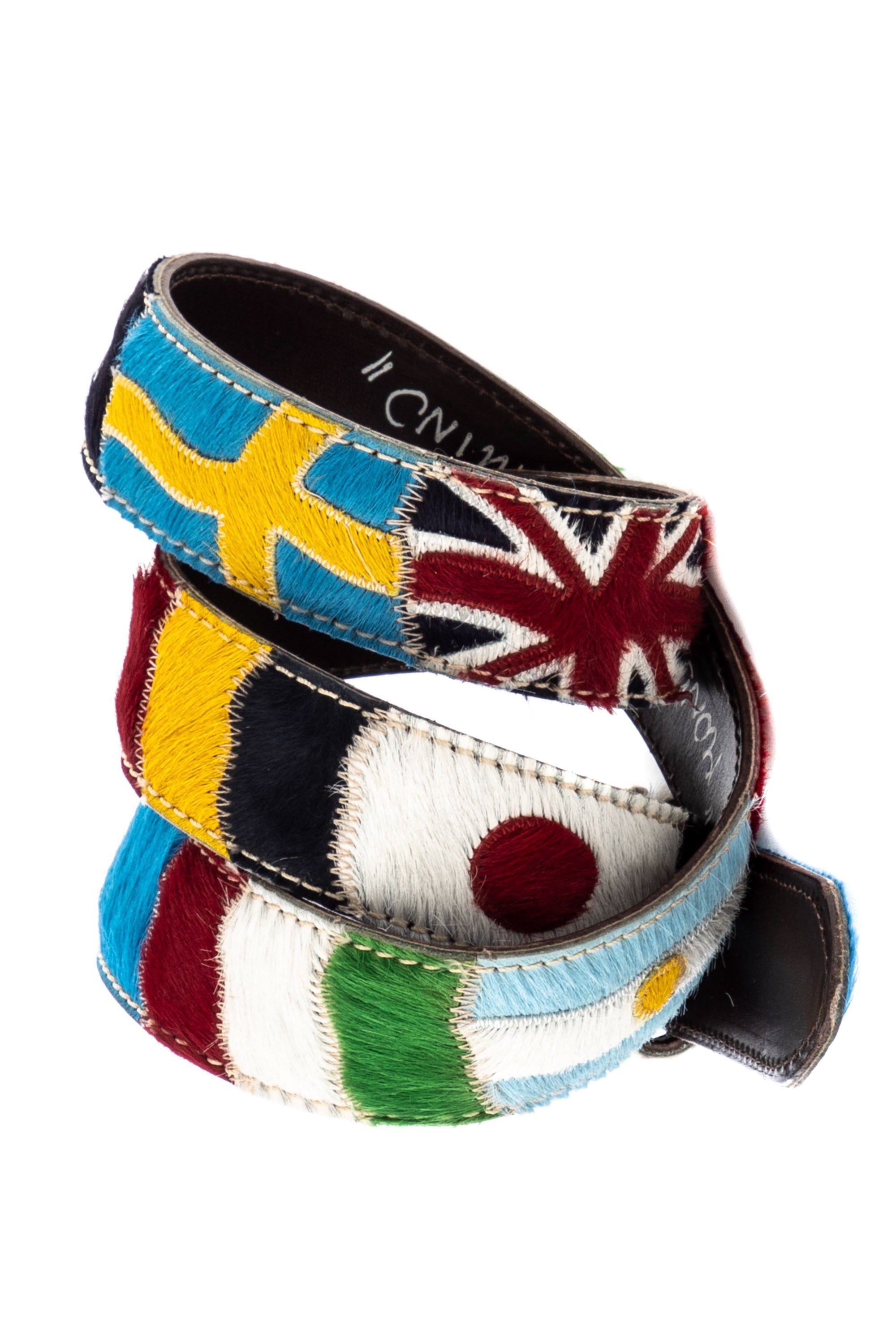 Handcrafted multicolor "horse flags" belt