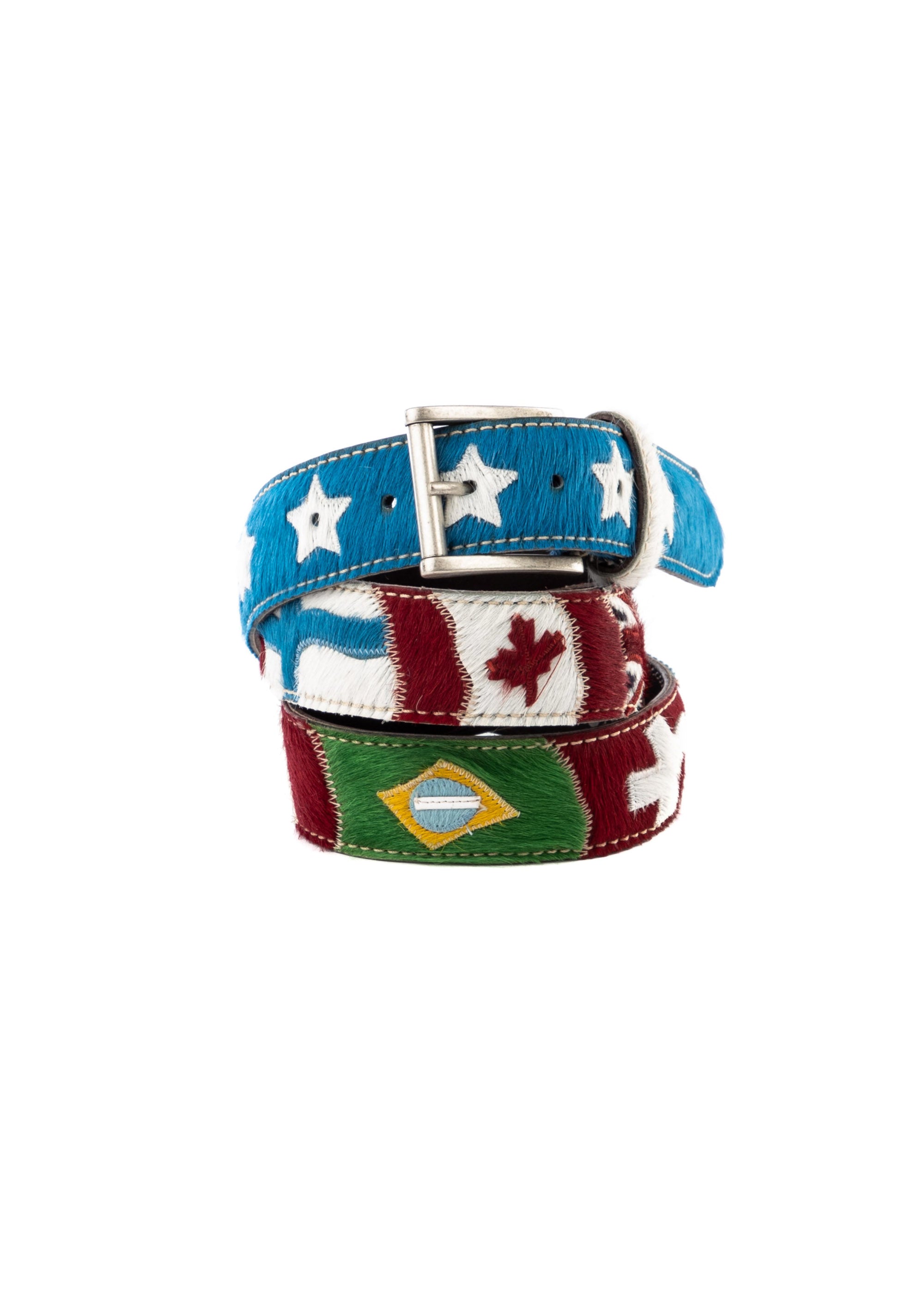 Handcrafted multicolor "horse flags" belt