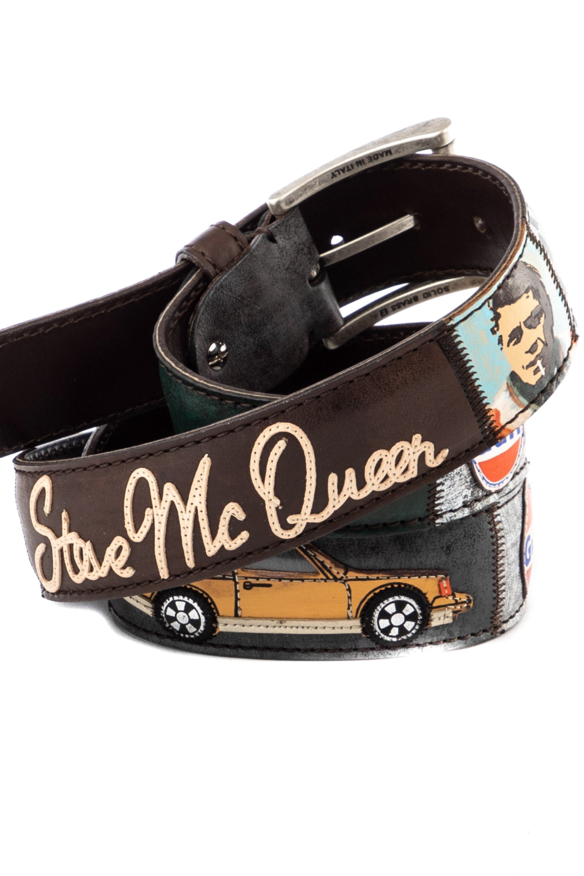 Handcrafted leather belt "steve mc queen"
