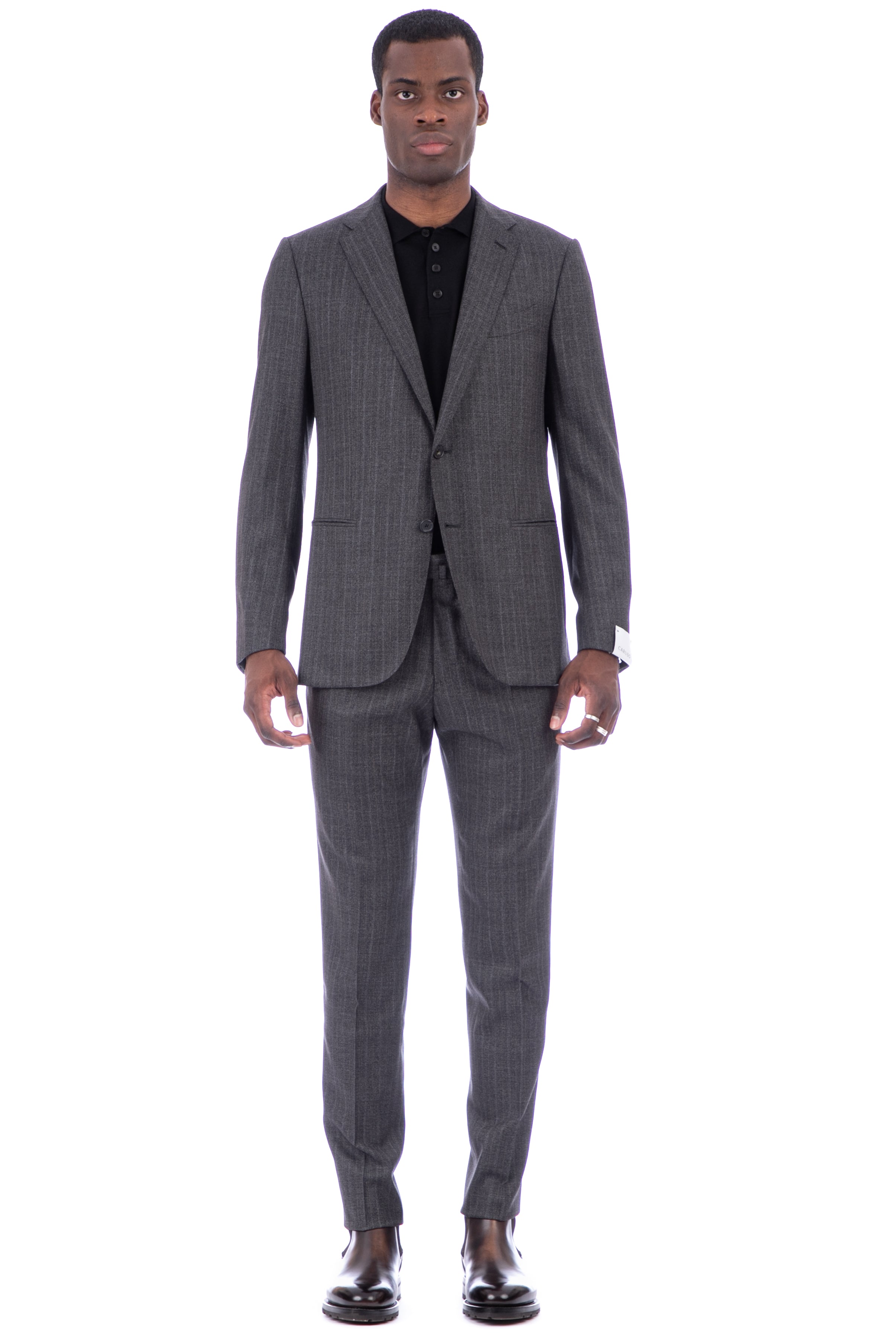 Tailored suit in herringbone wool drop 8