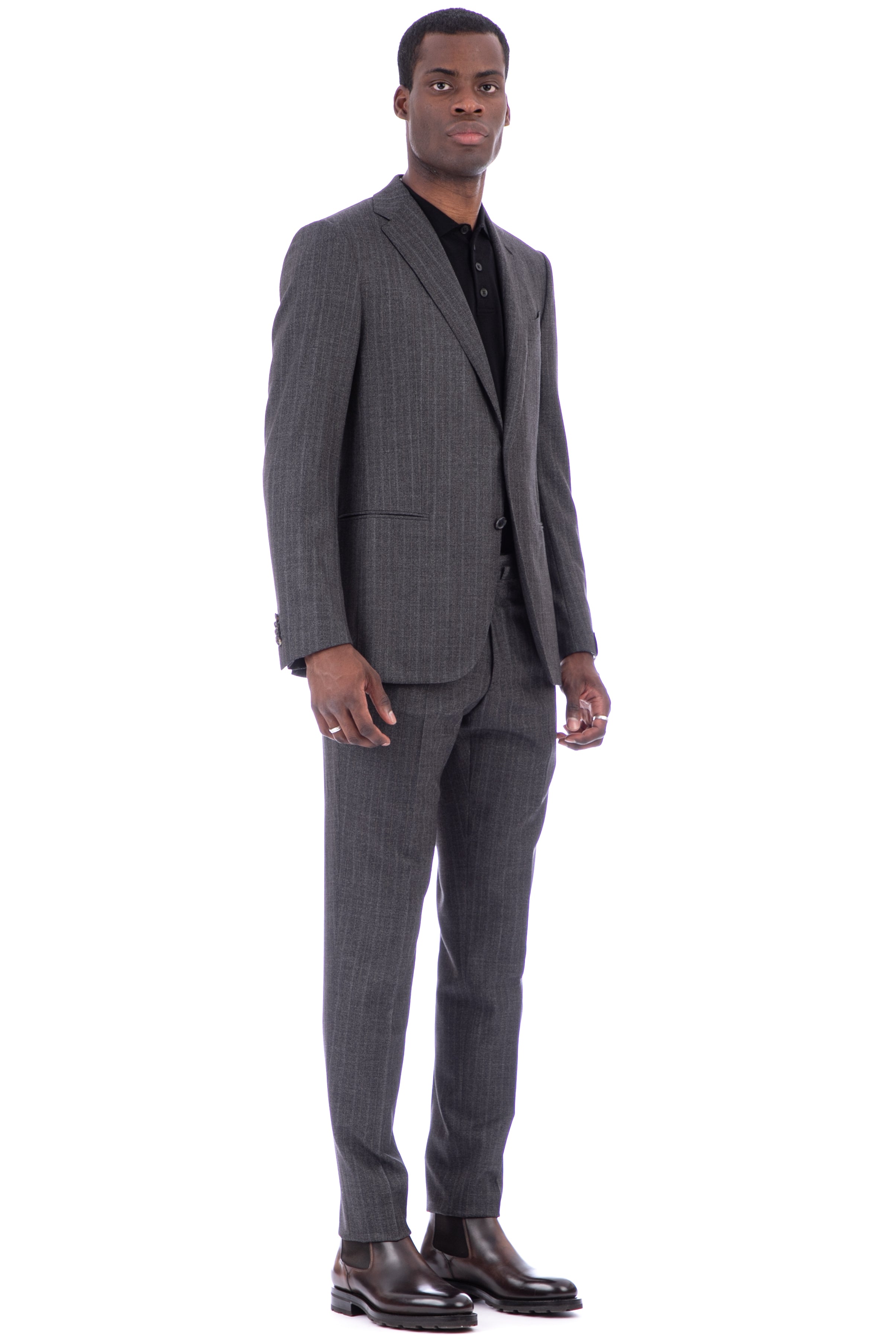 Tailored suit in herringbone wool drop 8