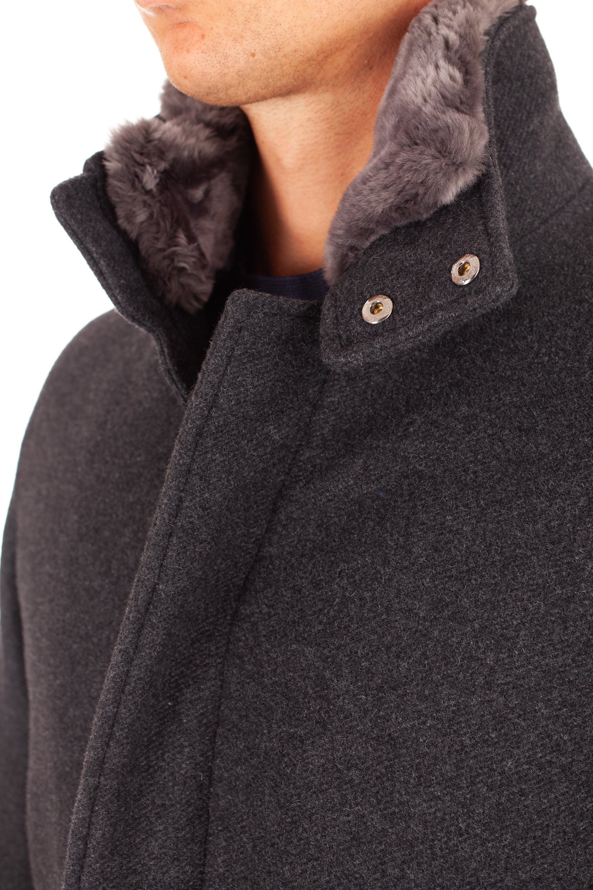 Herno Cappotto in lana imbottito in thermore e collo in castoro CA0071U NEW-2 9480 