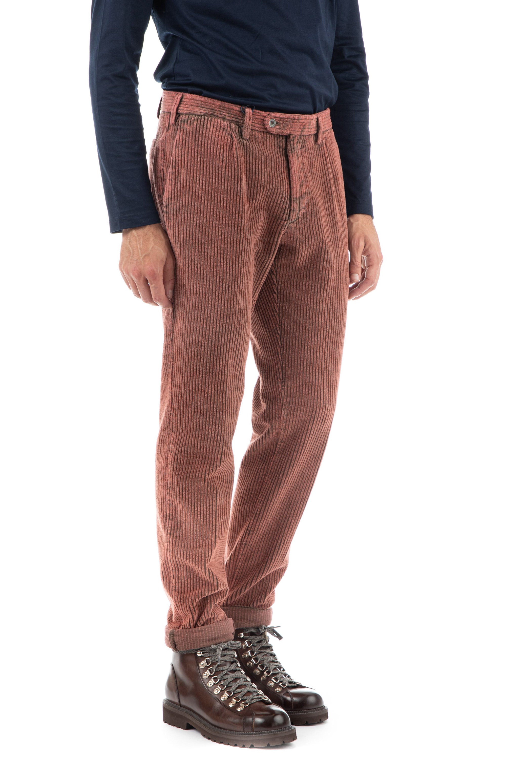 Poorly dyed corduroy trousers