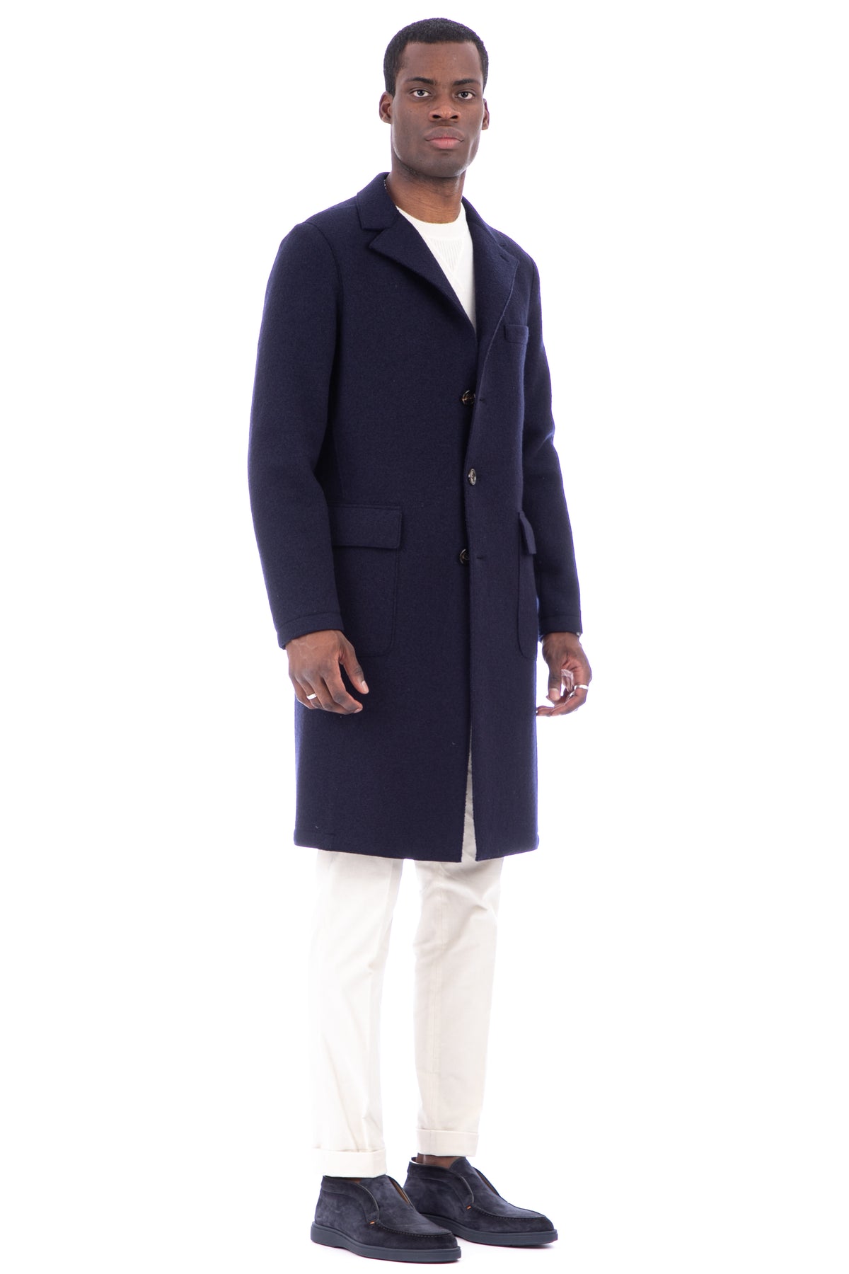 Eleventy Cappotto monopetto in lana taglio vivo D70CAPD01 CAS24004 11N 