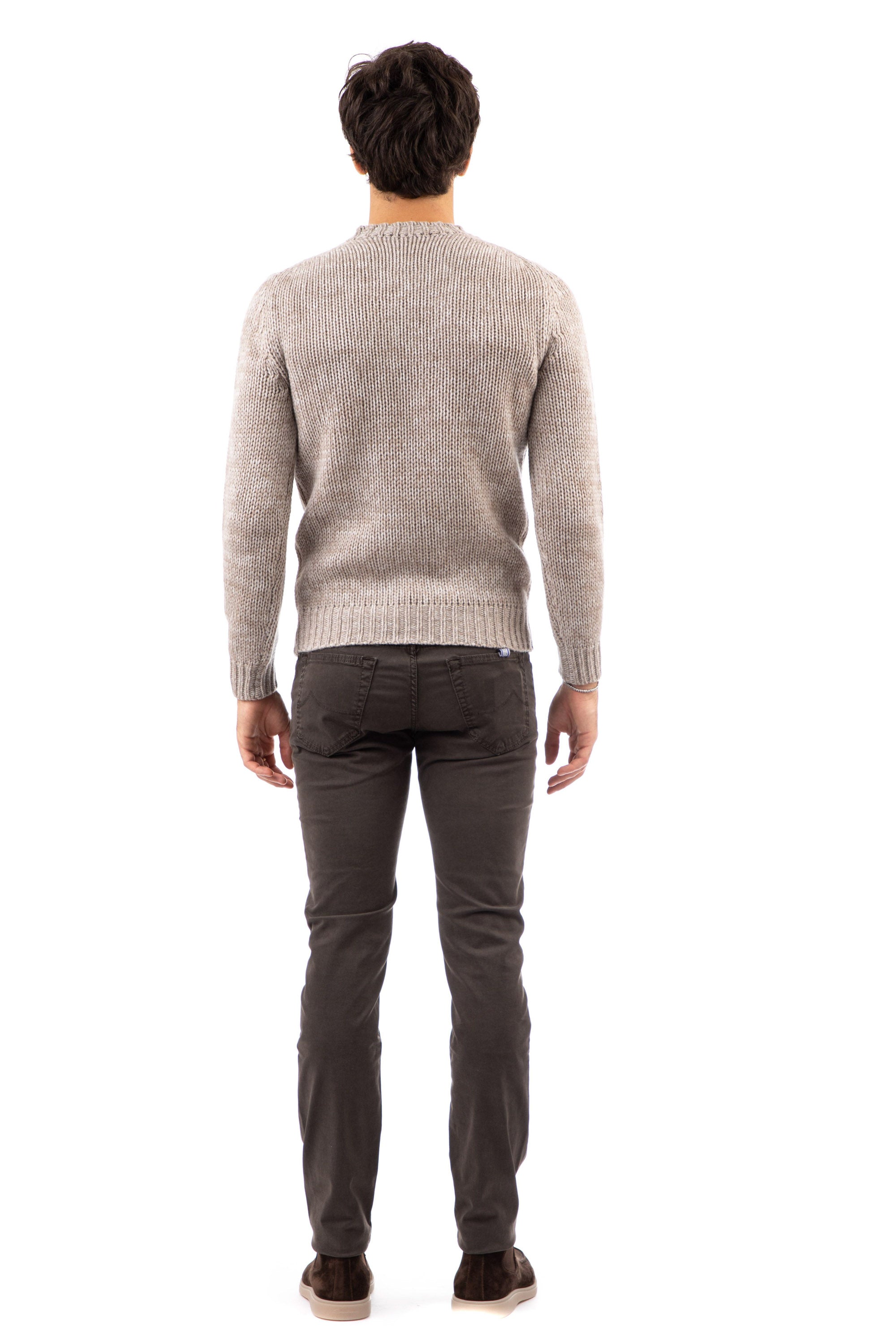 Crew-neck sweater in pure cashmere, gauge 3