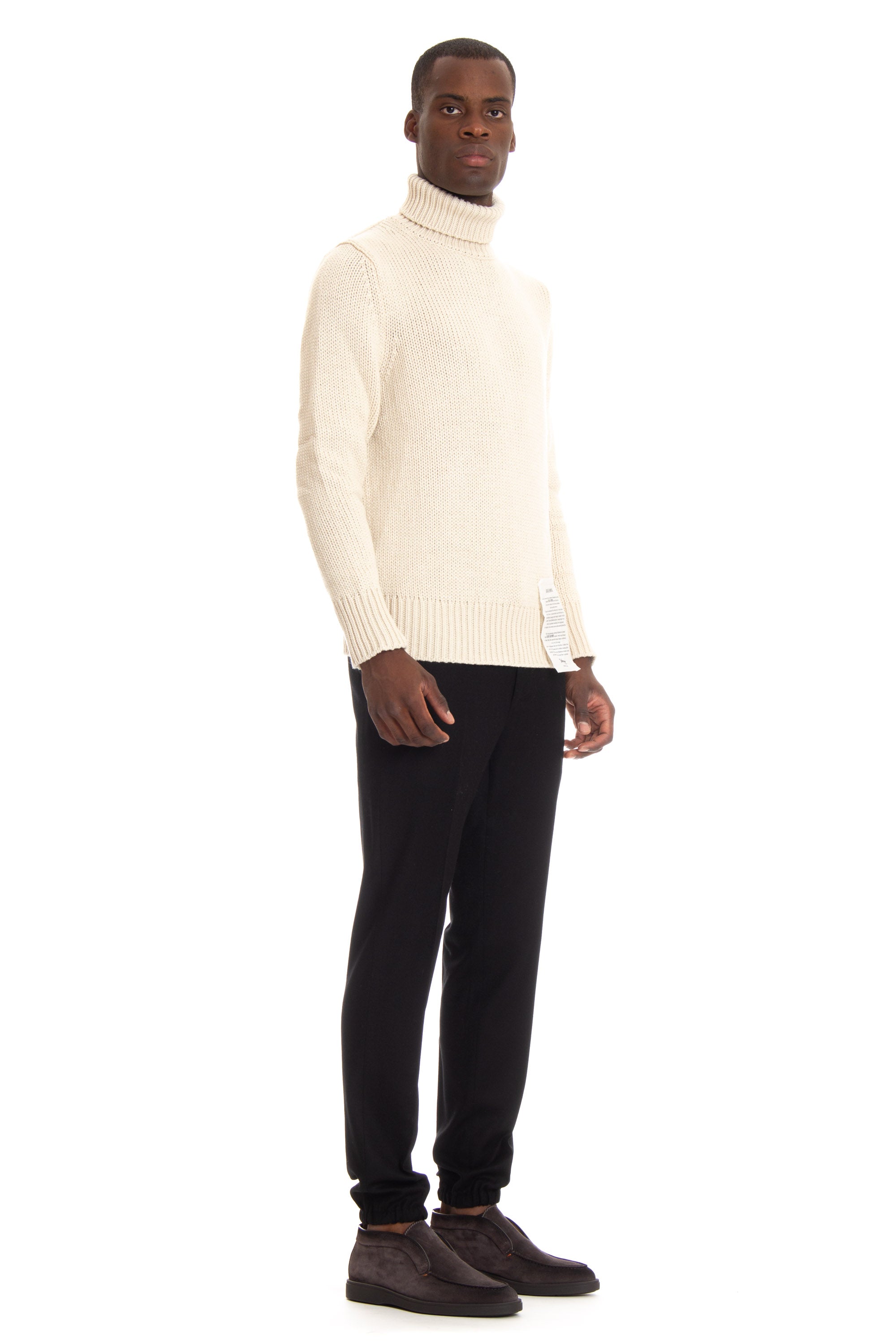 Cob stitch turtleneck in pure cashmere